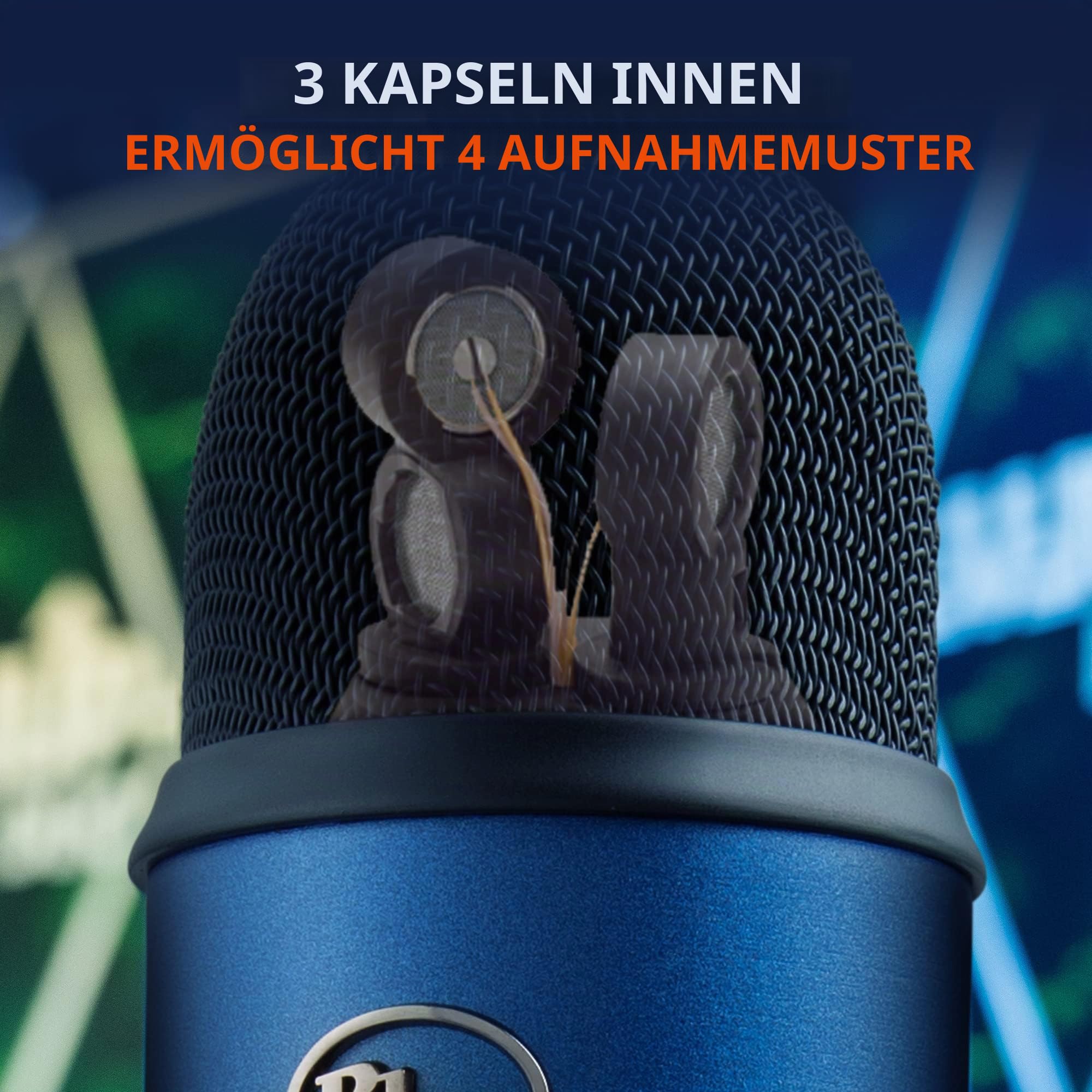 Logitech Microphone, Blau, Yeti