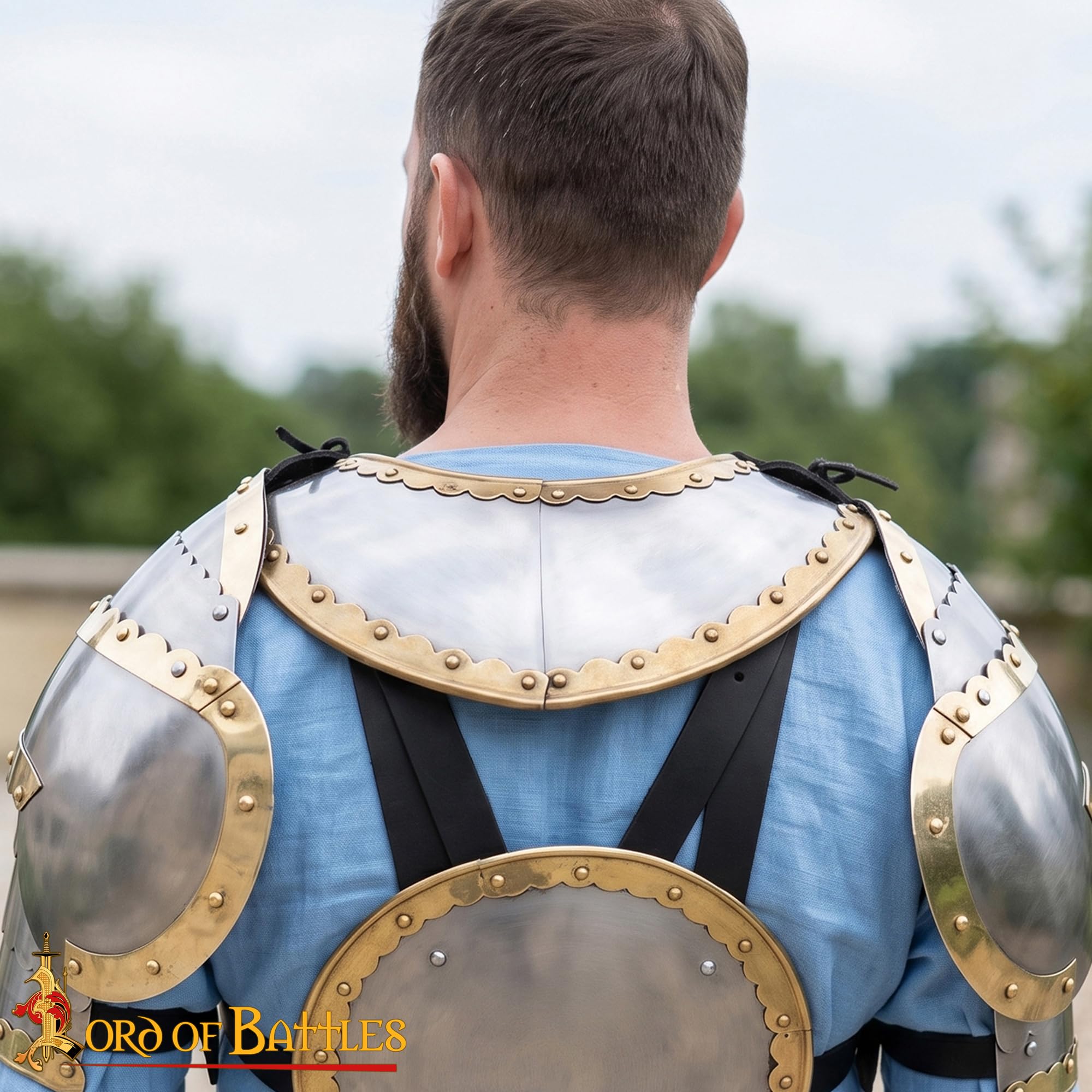 Gorget medievale in acciaio calibro 16, calibro 18, protezione funzionale per il collo, per rievocazioni storiche