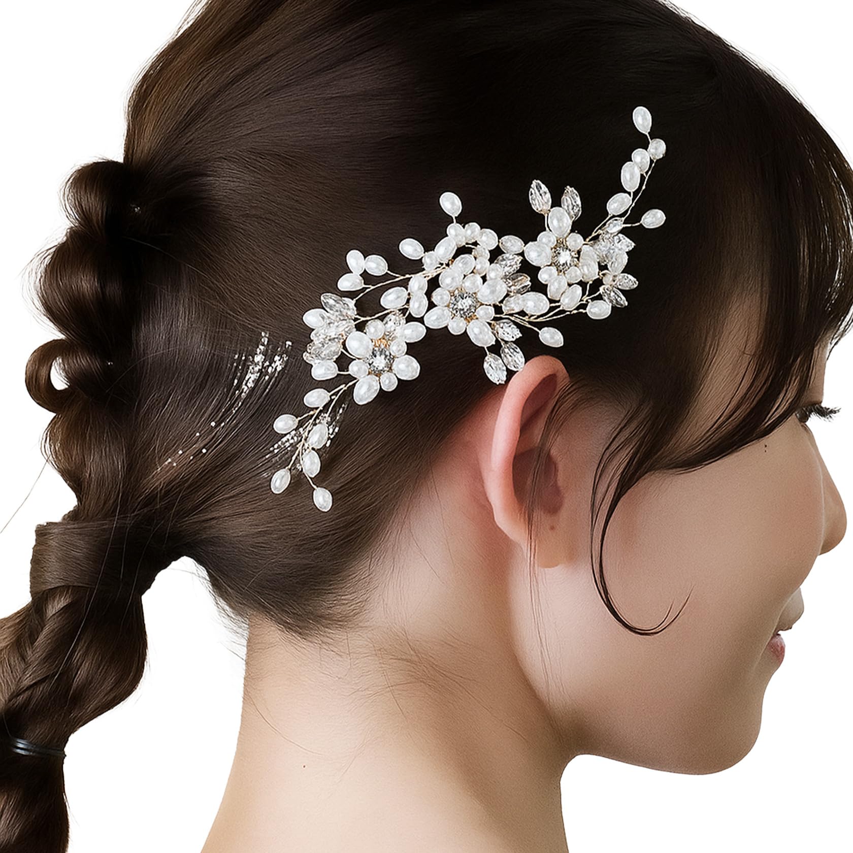 Amazon.co.jp: [Noelmarket] ヘアアクセサリー パール 髪飾り ヘッド 
