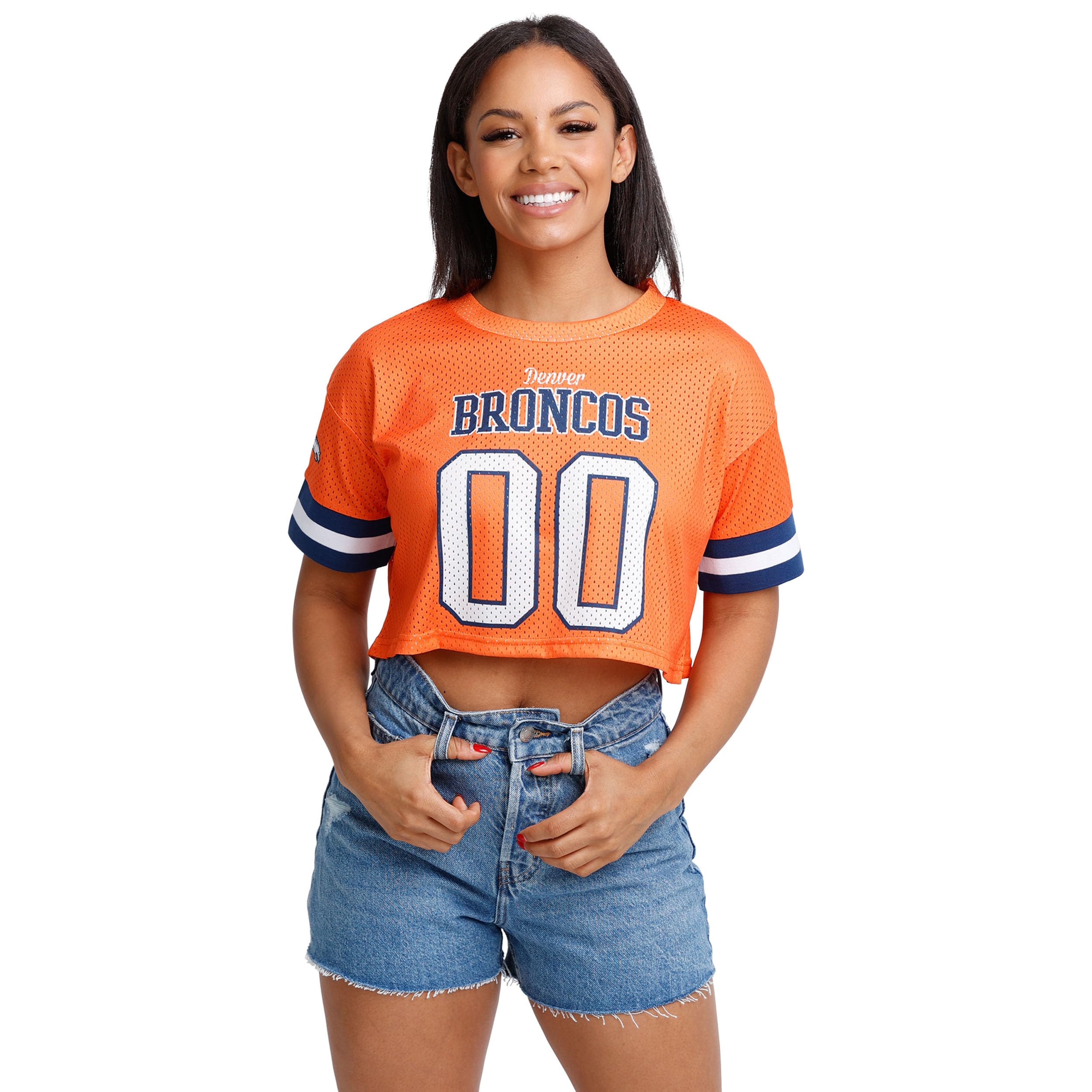 NFL Womens NFL Ladies Fashion Gameday Jersey Mesh Crop Top Shirt