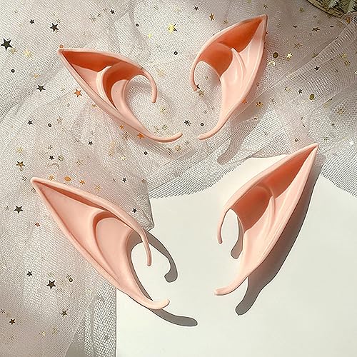 Miniatura 6 de UOUYOO 2 pares de orejas de elfo de hada orejas de elfo para accesorios de cosplay disfraz de hada para mujer orejas de elfo piel marrón orejas de