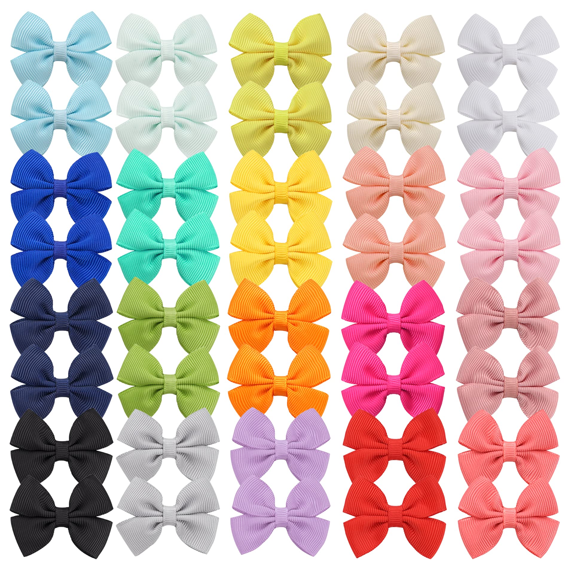 40 unidades de 5 cm para bebé y niña, lazos para el pelo, pinzas para el pelo, accesorios para niños pequeños