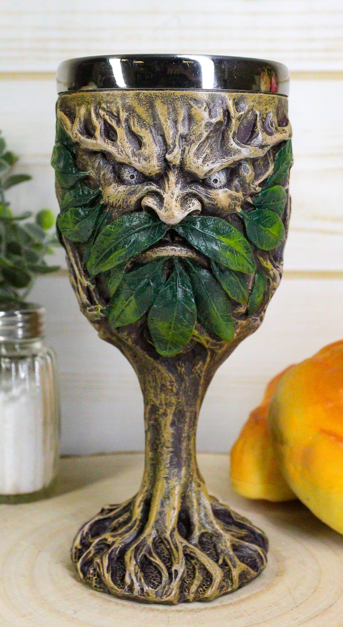 Ebros Gift Myths & Legends Mysterious Forest Spirit Greenman Deity Wine Goblet Chalice Cup Figurine 5oz