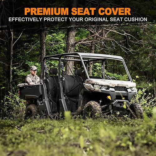 Miniatura 48 de BORDAN Funda de asiento UTV para Polaris Ranger 500 700 800 2002-2008 (solo asiento delantero), resistente al agua 1680D, protección completa, juego