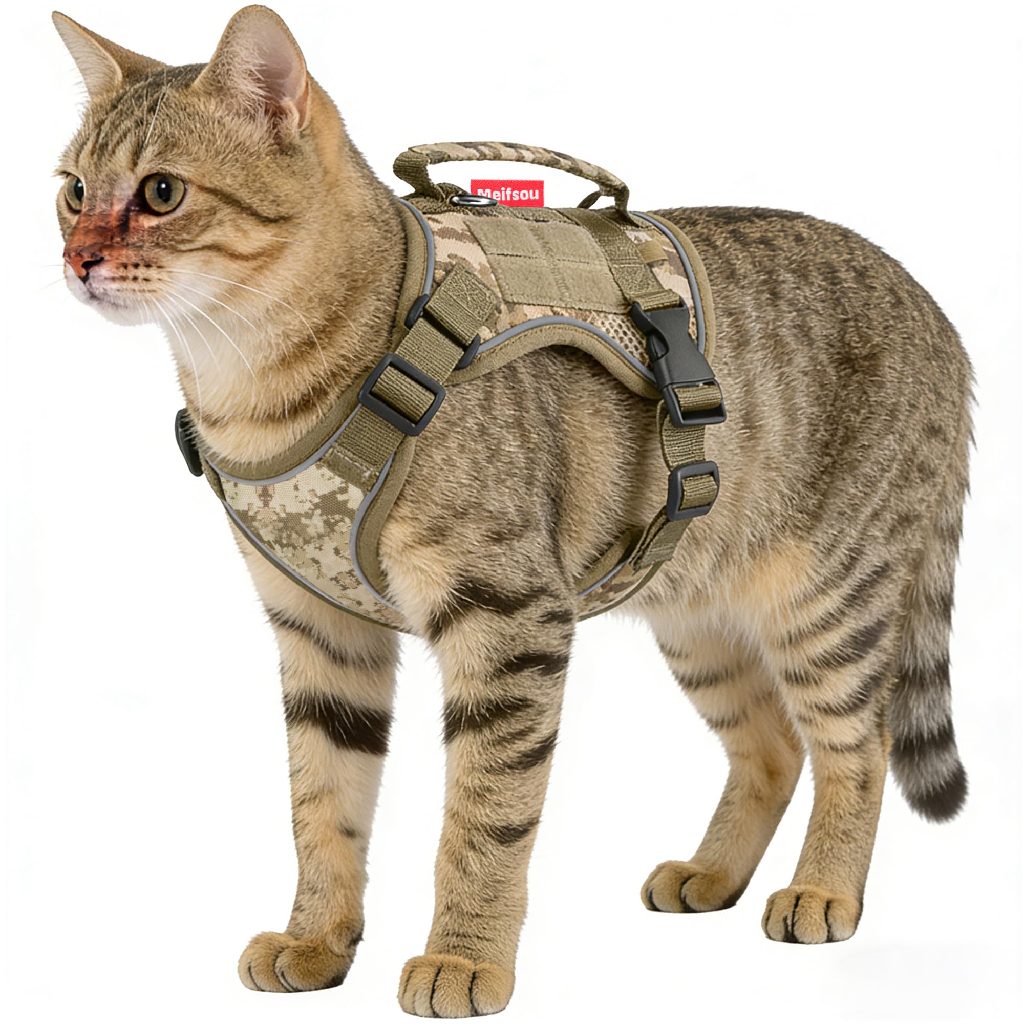 Dog Harness and Leash Set, Small Sized No Pull Pet Harness with Control Handle, Adjustable Tactical Harness for Small Medium Dogs Cats, Reflective Puppy Harness for Walking Hiking Training