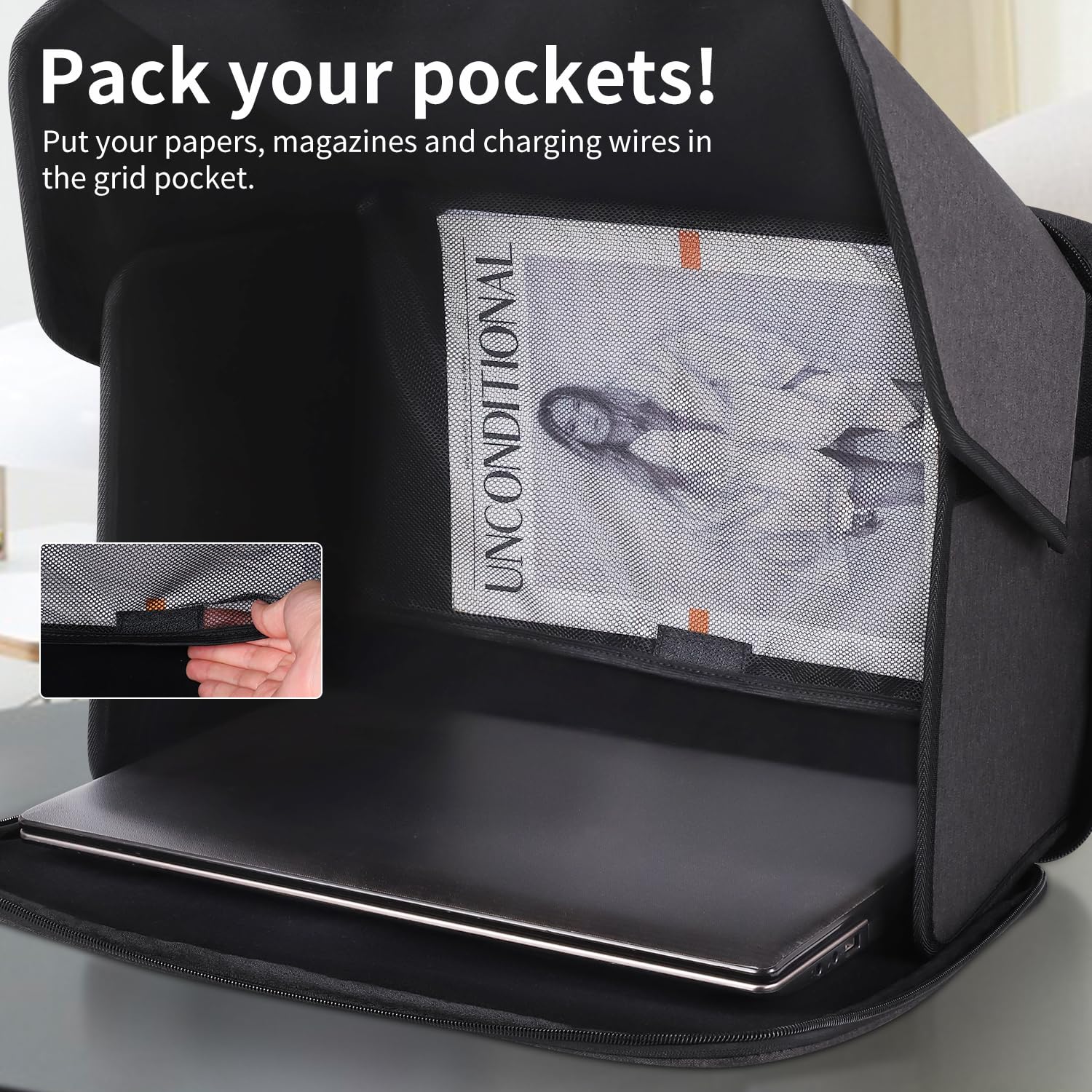 Pare-soleil léger pour ordinateur portable – Protection de l'intimité pour le travail à l'extérieur – Capot pliable et portable pour ordinateur portable – 40,6 cm (brevet en attente de brevet)