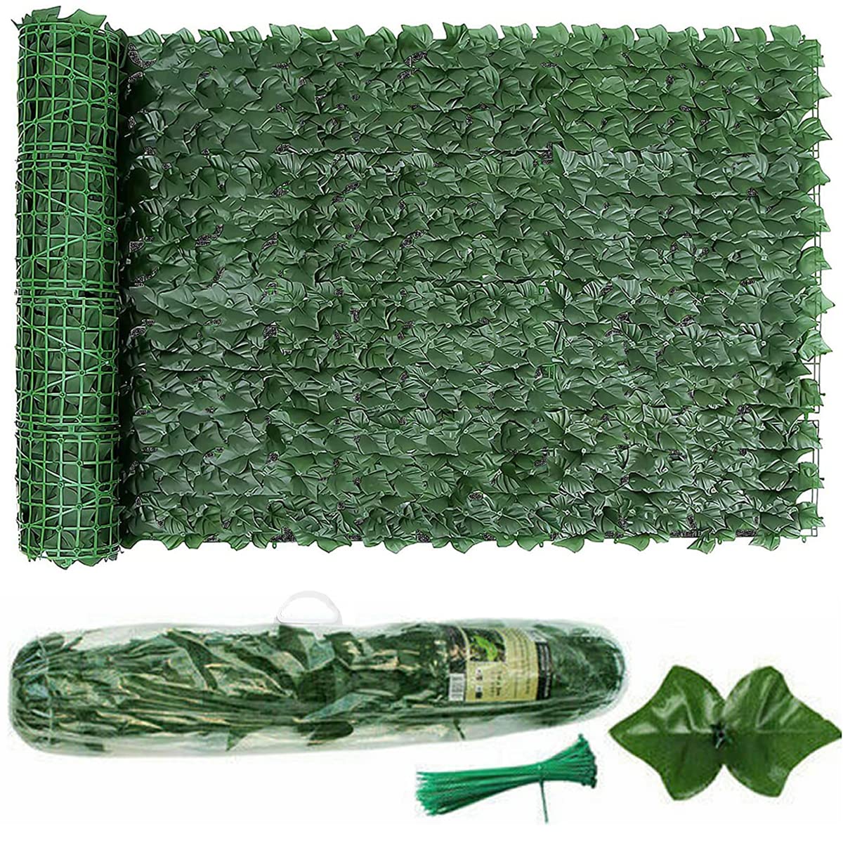 Artificial Ivy Fence Screening 3m x 1m (118x39in), Garden Screening UV Protected, Artificial Hedge Roll with Faux Vine Leaf Decoration for Outdoor Garden Decor, Party, Balcony
