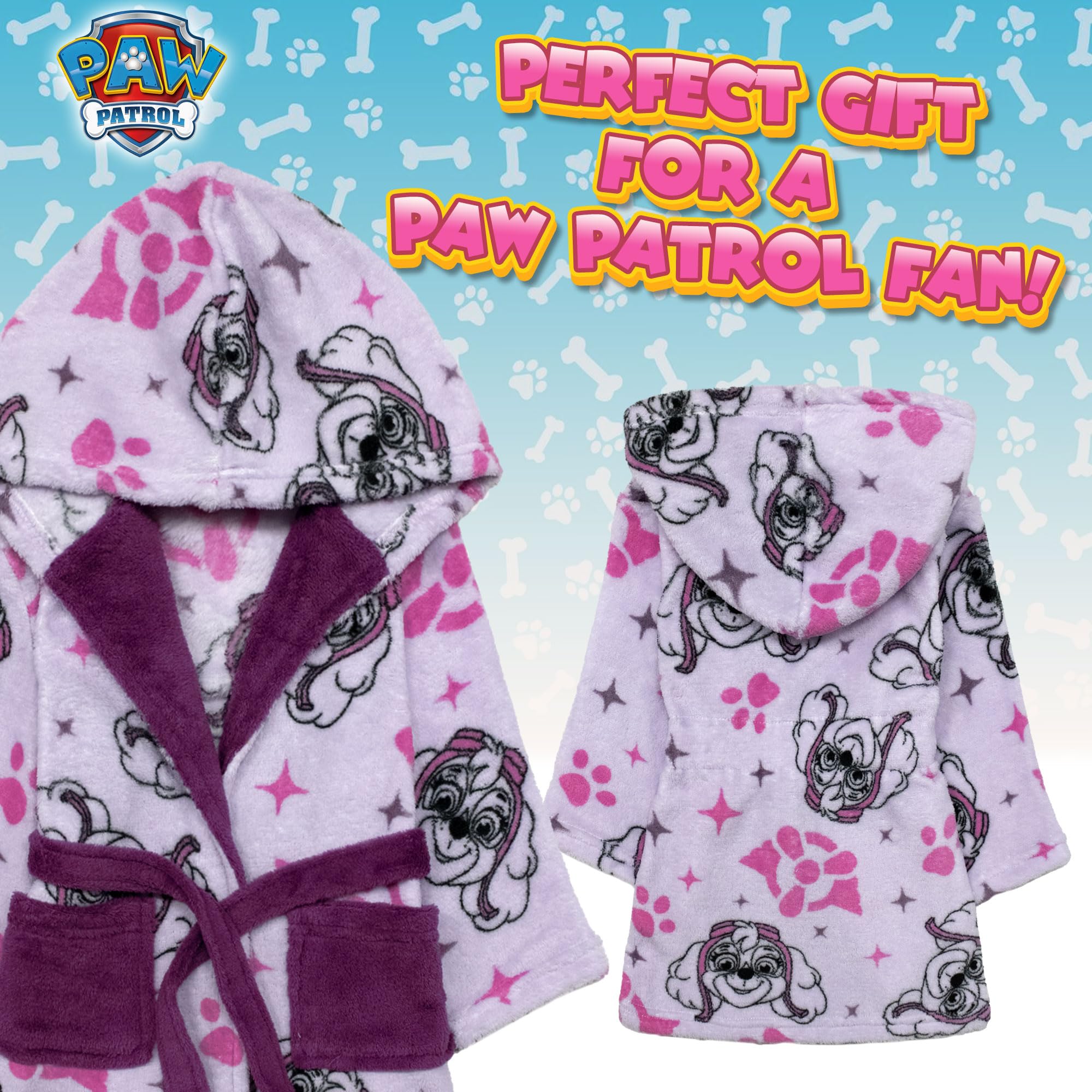 Paw Patrol Bata polar invierno niña 6 años 7001, violeta, 6 años