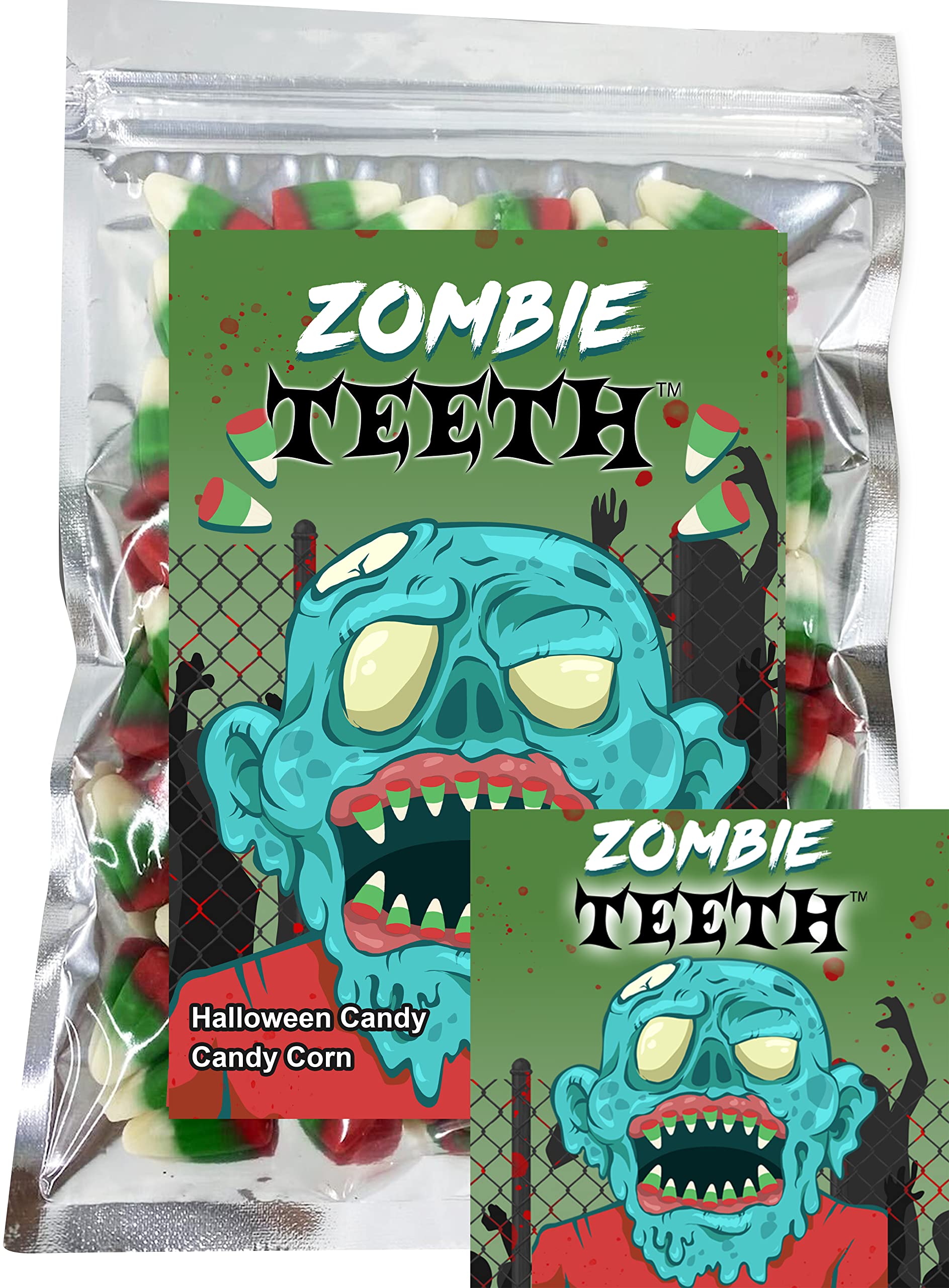 JLDesignMediaLLC Zombie Teeth Candy Corn Funny Unique Christmas Stocking Stuffer Gag Gift for Teens, Girls, Boys and Kids (7 oz)