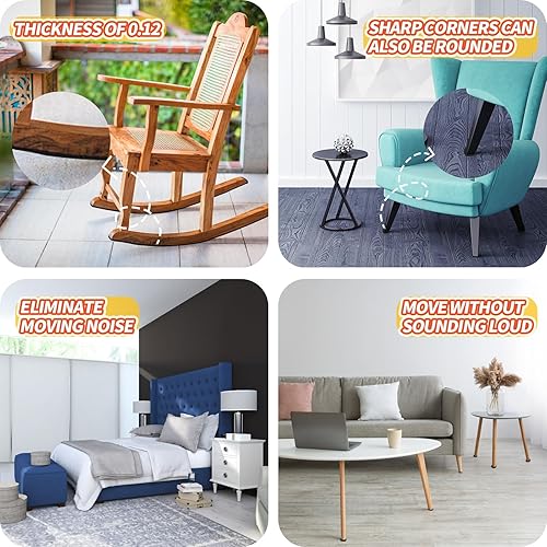 Miniatura 10 de Almohadillas de fieltro para muebles, tiras de fieltro autoadhesivas antideslizantes para cortar, rollo de tira de fieltro de alta resistencia para