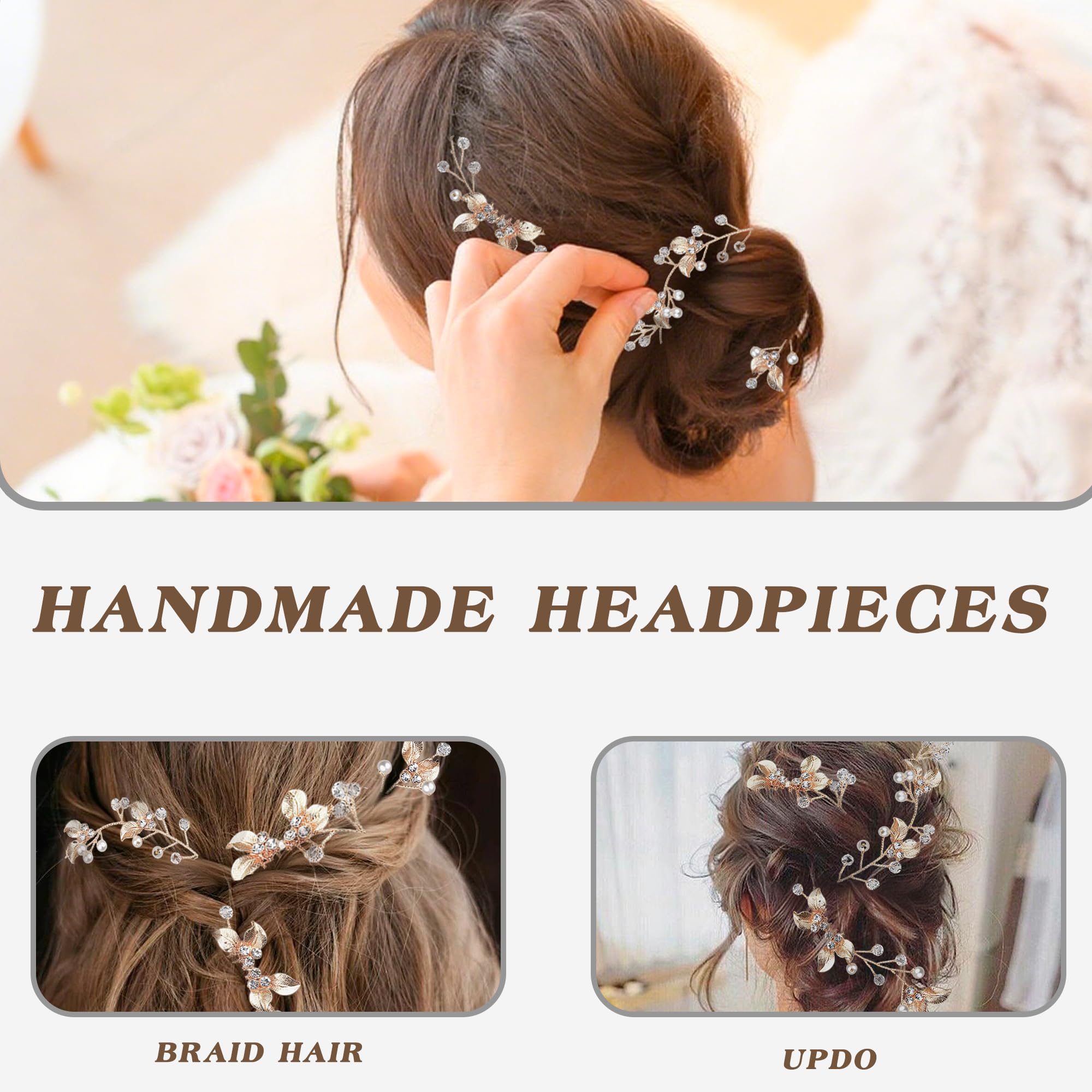 Peine para el pelo de boda con diamantes de imitación y perlas para novia, peines laterales dorados, accesorios para el cabello de novia para mujeres y niñas