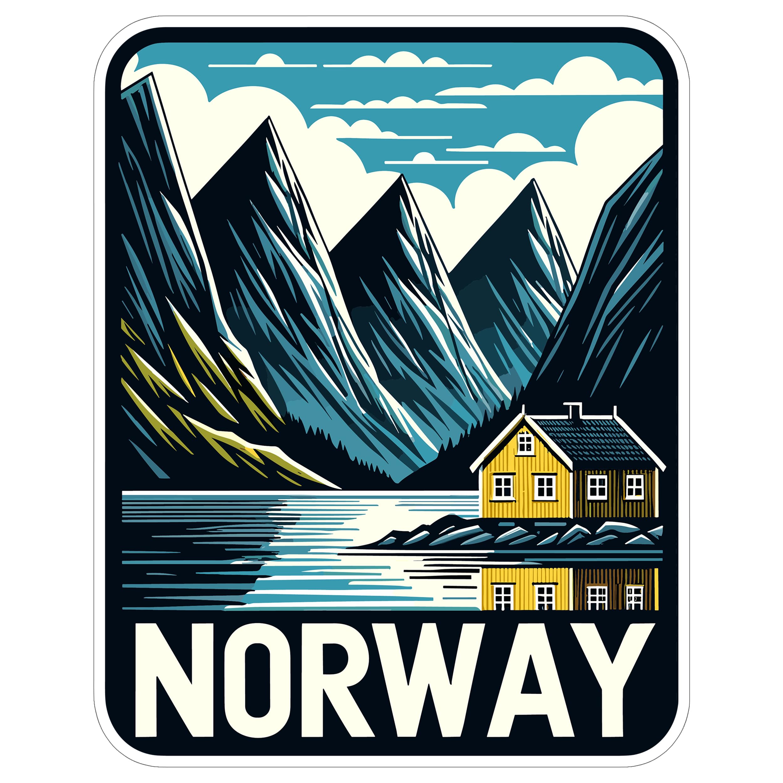 Norway Sticker 4 Inch City Travel Souvenir Destination - Waterproof Vinyl Decal for Laptop Water Bottle Car Tumbler - Durable Aesthetic Long-Lasting