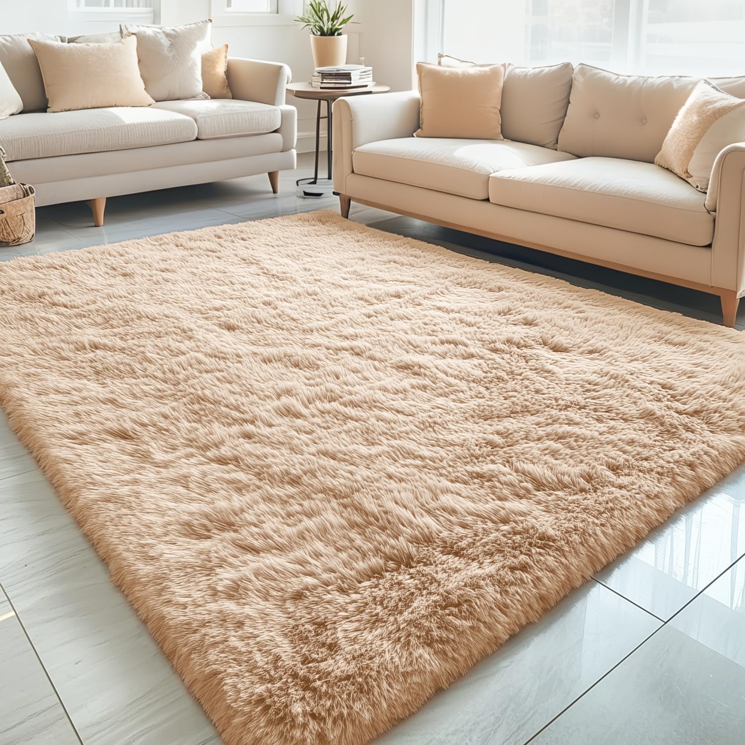 OLANLY 5x7 inch Machine Washable Large Area Rugs for Living Room Bedroom Soft Fluffy Shaggy Bed Rug Indoor Floor Rug for Kids Girls Boys Dorm Rooms