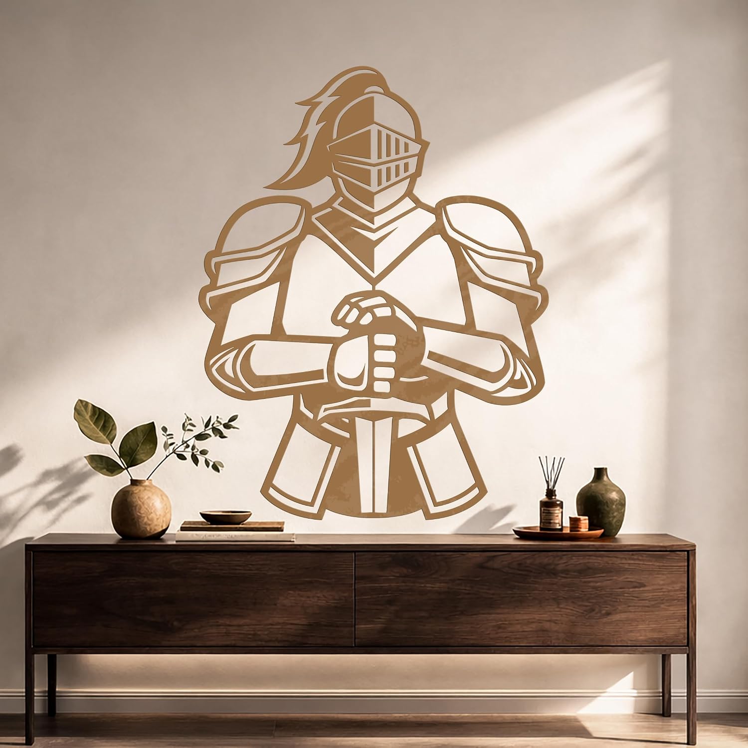 Large Vinyl Wall Decal Medieval Knight Armor Sword Boys Room Man Cave Decor Stickers Mural (ig6129) Black M 22.5 in X 30 in