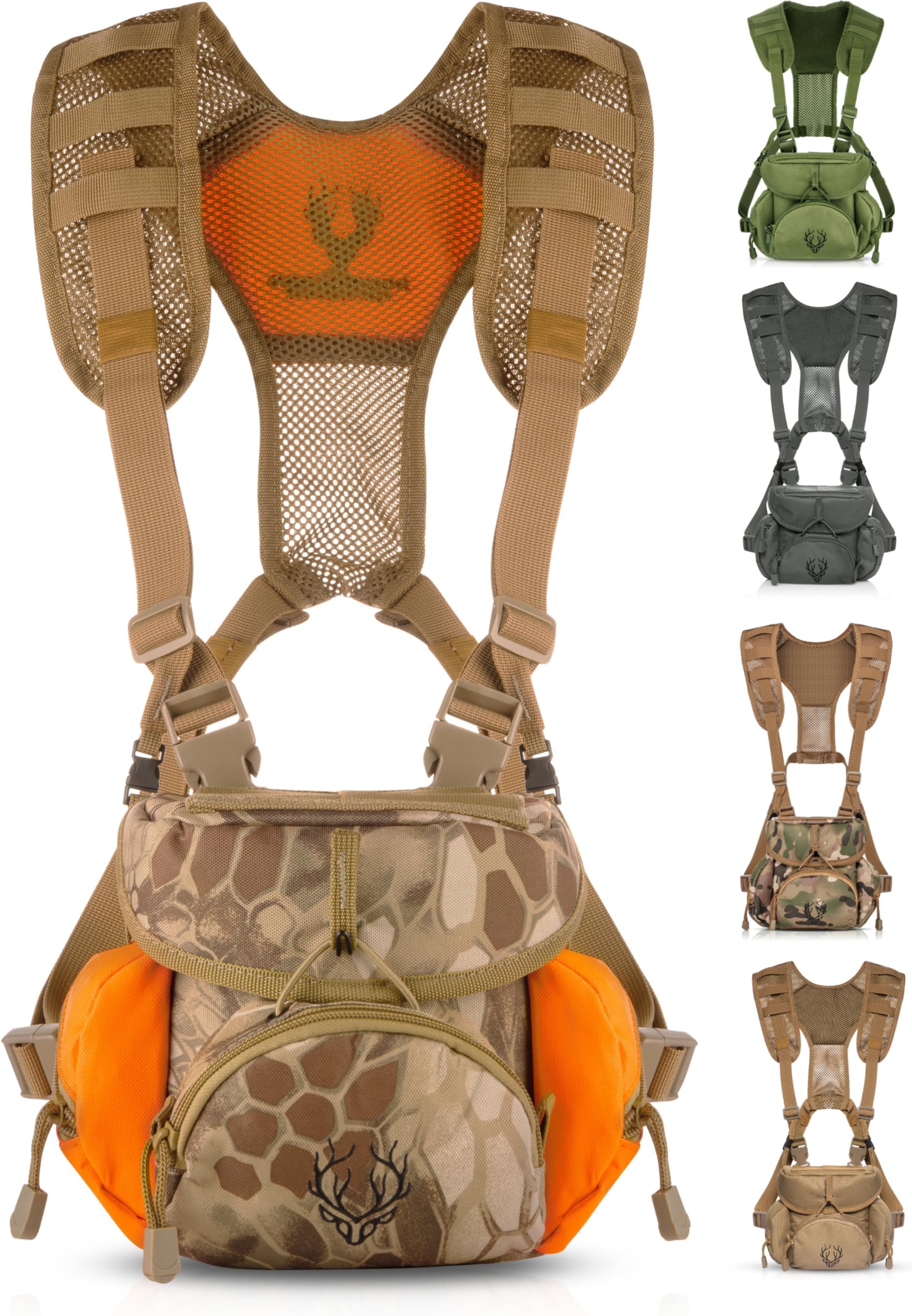 Tactical45 Binocular Harness Chest Pack Empty Bino Harness with Rangefinder Pouch