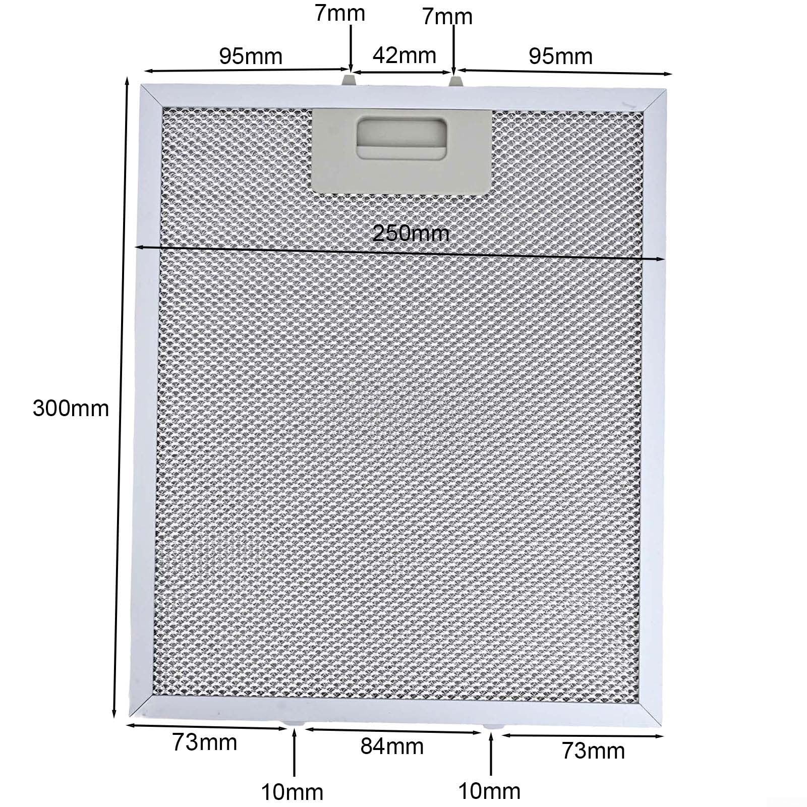 CNANRNANC 2 filtros de grasa de malla de aluminio de metal para campana extractora, 300 x 250 mm para campana extractora RANGEMASTER, filtro de metal para varias marcas de campanas extractoras (2 — view 3