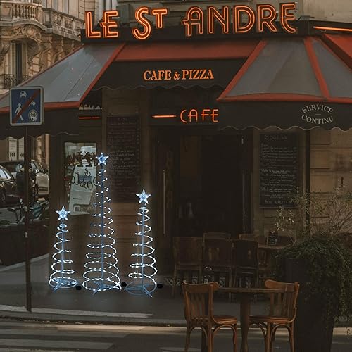 Miniatura 6 de Juego de 3 luces LED en espiral para árbol de 6 pies, 4 pies, 3 pies, decoración navideña alimentada por USB