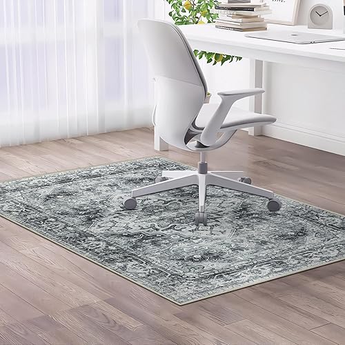 Tapete para silla de oficina para suelos duros, de azulejos y alfombras, 36 x 48 pulgadas, antideslizante para suelos de madera dura, sala de juegos