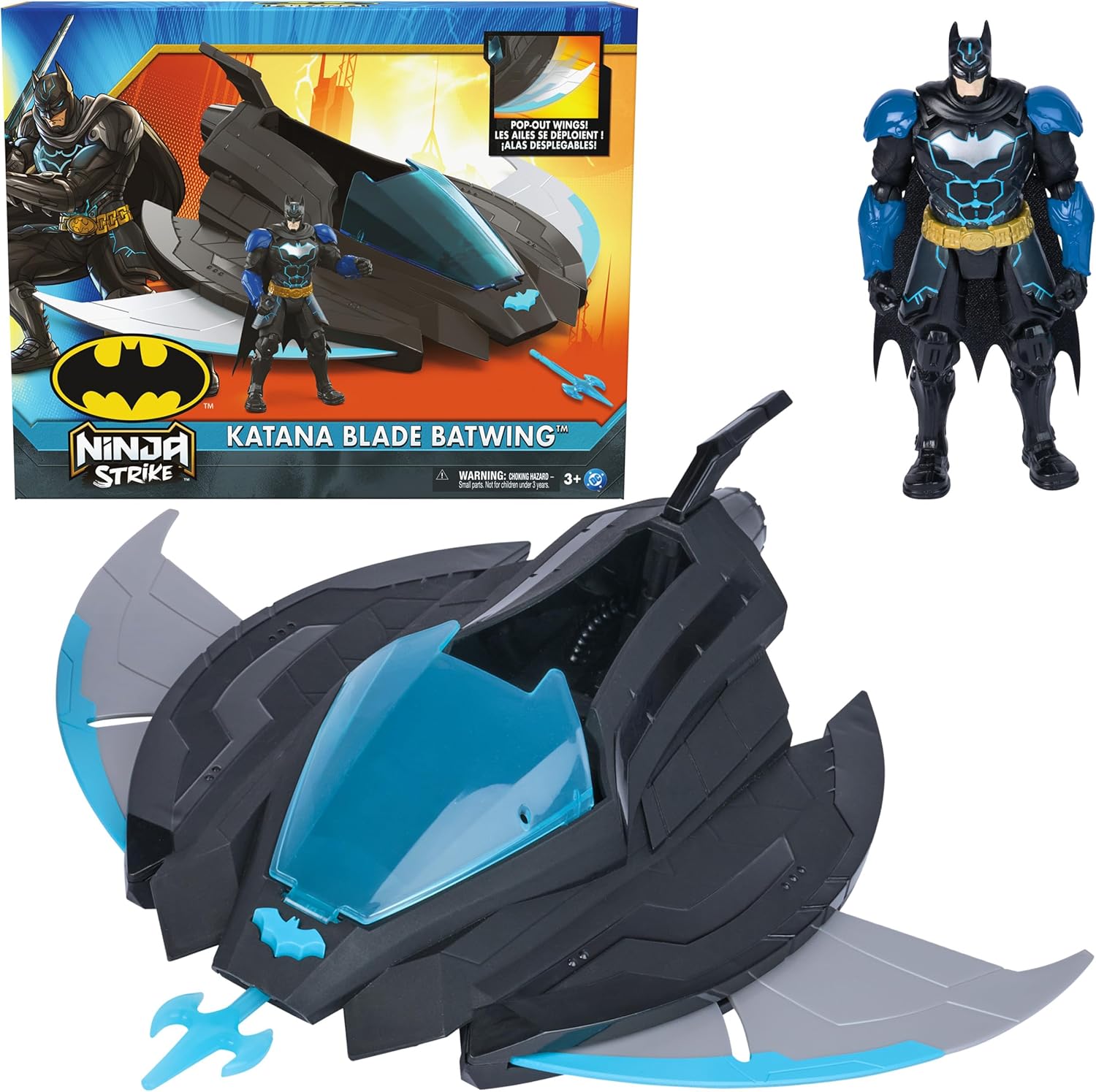 DC Comics Batman Ninja Strike Katana Blade Batwing with 6 Inch Action Figure for Kids Ages 3 and Up