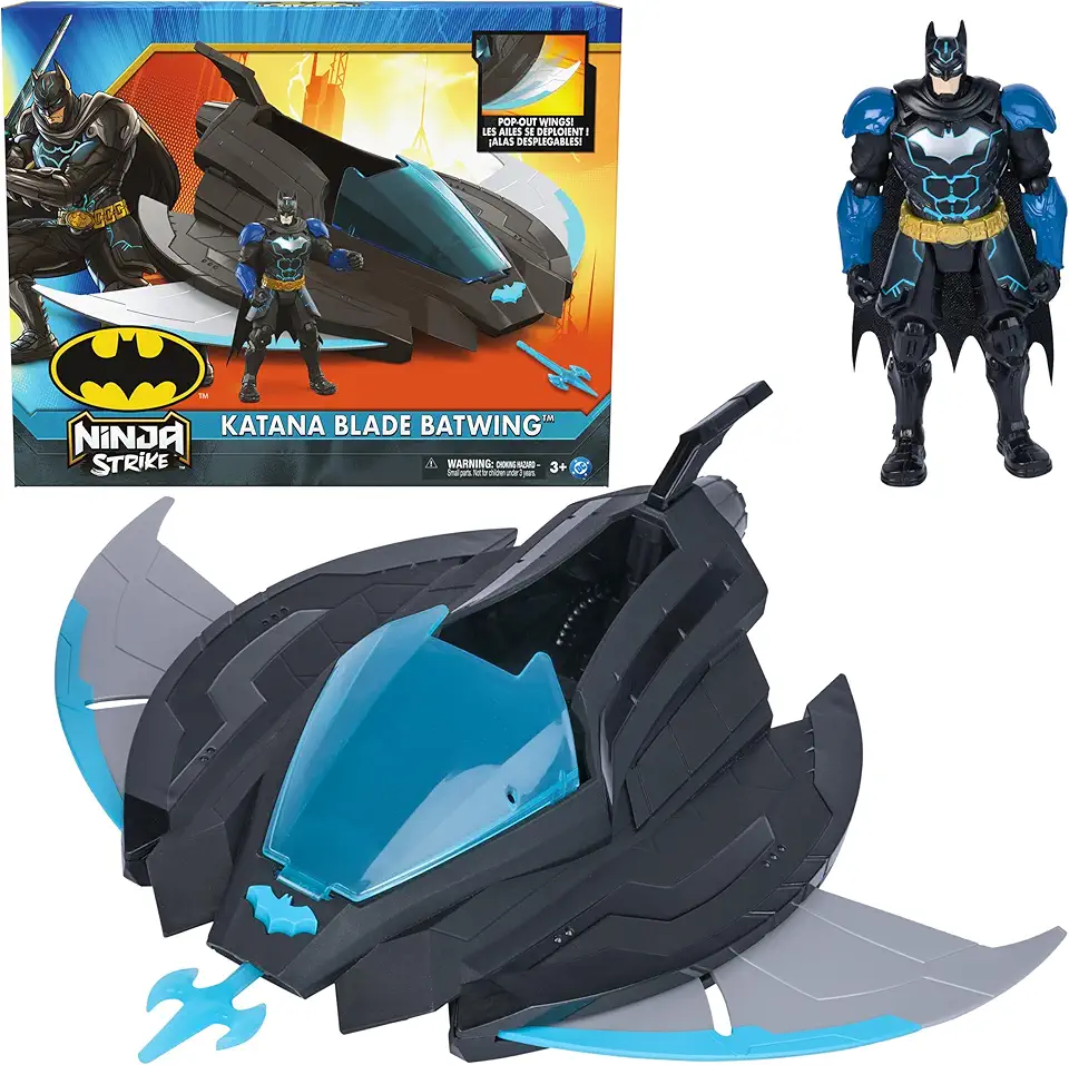DC Comics Batman Ninja Strike Katana Blade Batwing and 6" Action Figure, Super Hero Kids Toys for Boys and Girls Ages 3 &amp; Up