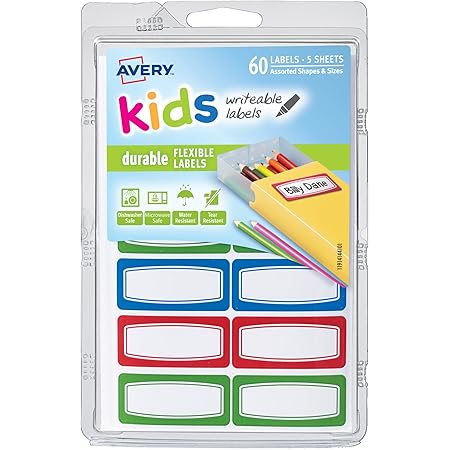 Amazon.com : Avery No-Iron Kids Clothing Labels, Washer ...