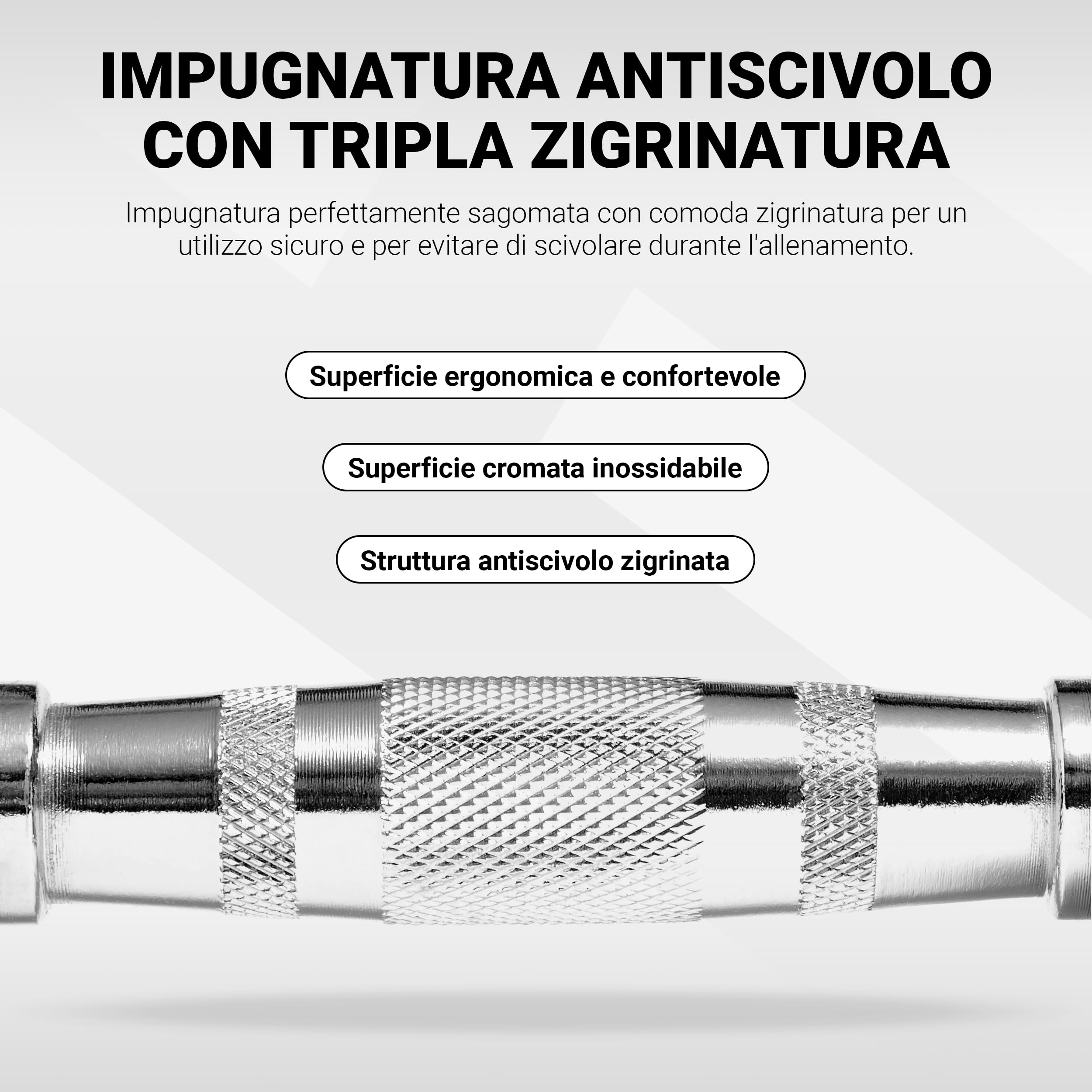 MSPORTS Manubri Pesi Esagonali gommati 5-30 kg | Bilanciere Cromato ergonomico |