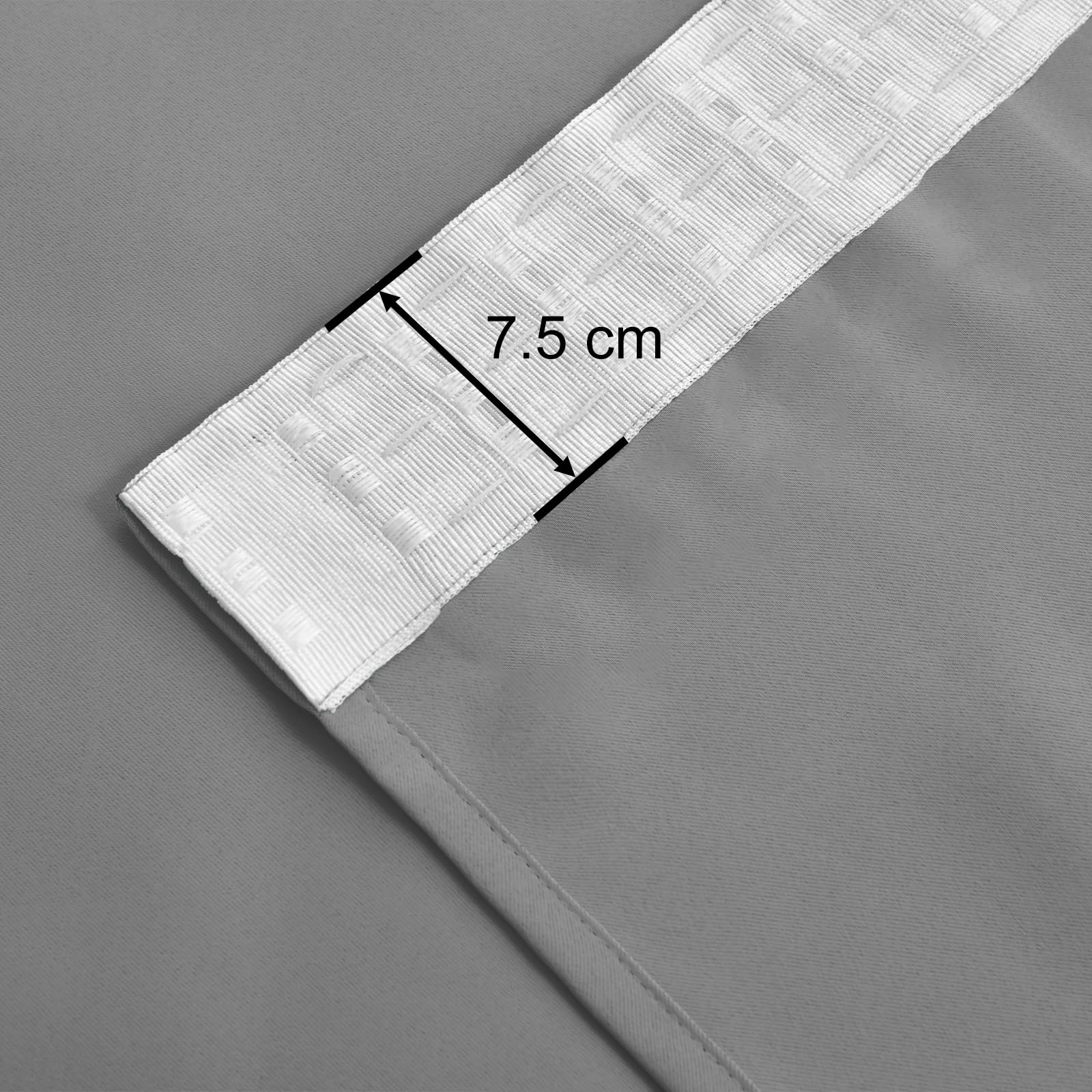 JIUZHEN Curtains with Ruffle Tape, Blackout Curtains, Living Room Curtain, Opaque Curtains, Bedroom, Thermal Curtain, Grey - Image 4