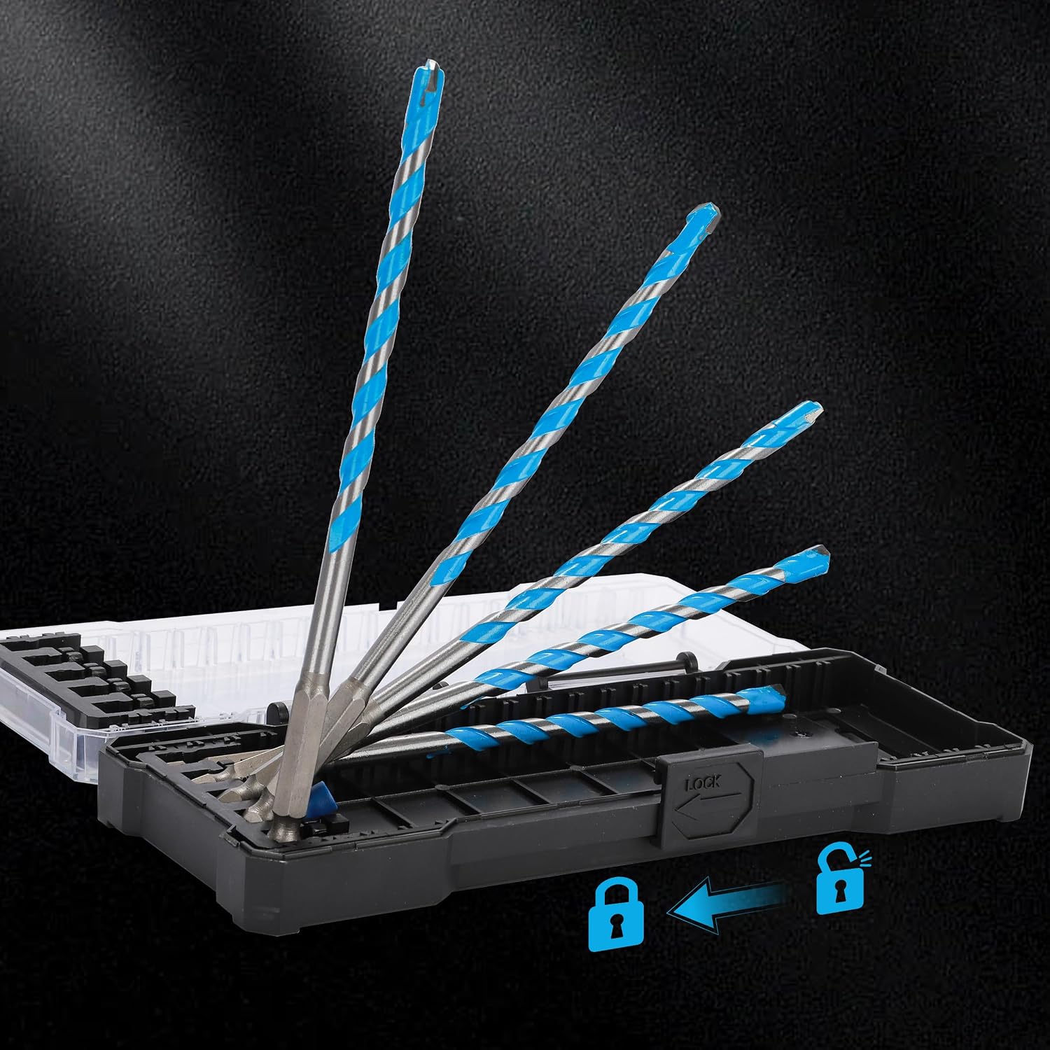 10PCS 1/8" Masonry Concrete Drill Bit Set,Tungsten Carbide Drill Bit Tip,Hex Shank Drill Bits Set for Tile,Brick,Marble,Plastic,Cement,Wood,Glass etc.