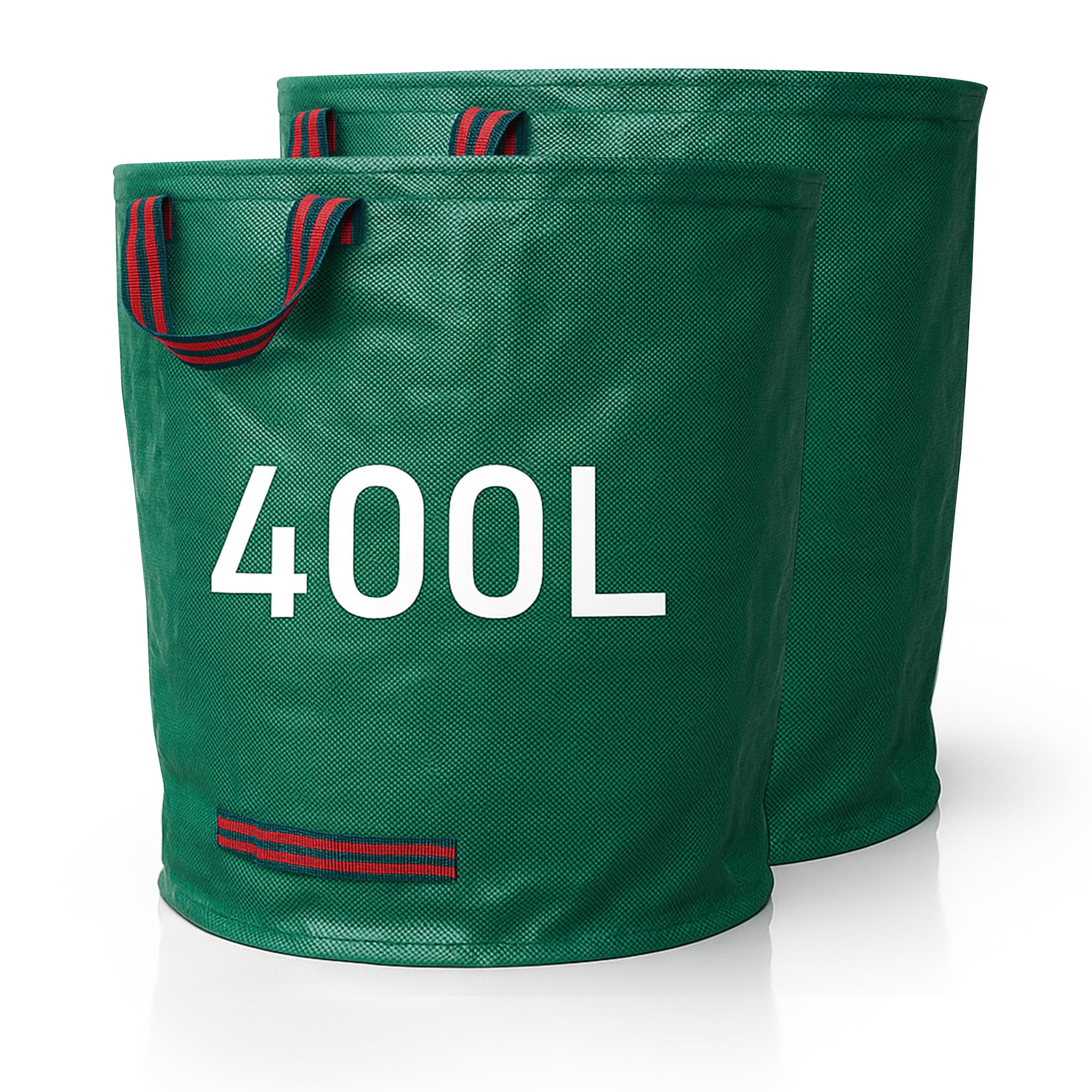 Zopper 2 x Garden Waste Bags Heavy Duty 400L with Plastic Hoop Reusable Polypropylene Sacks Waterproof Garden Rubbish Bags