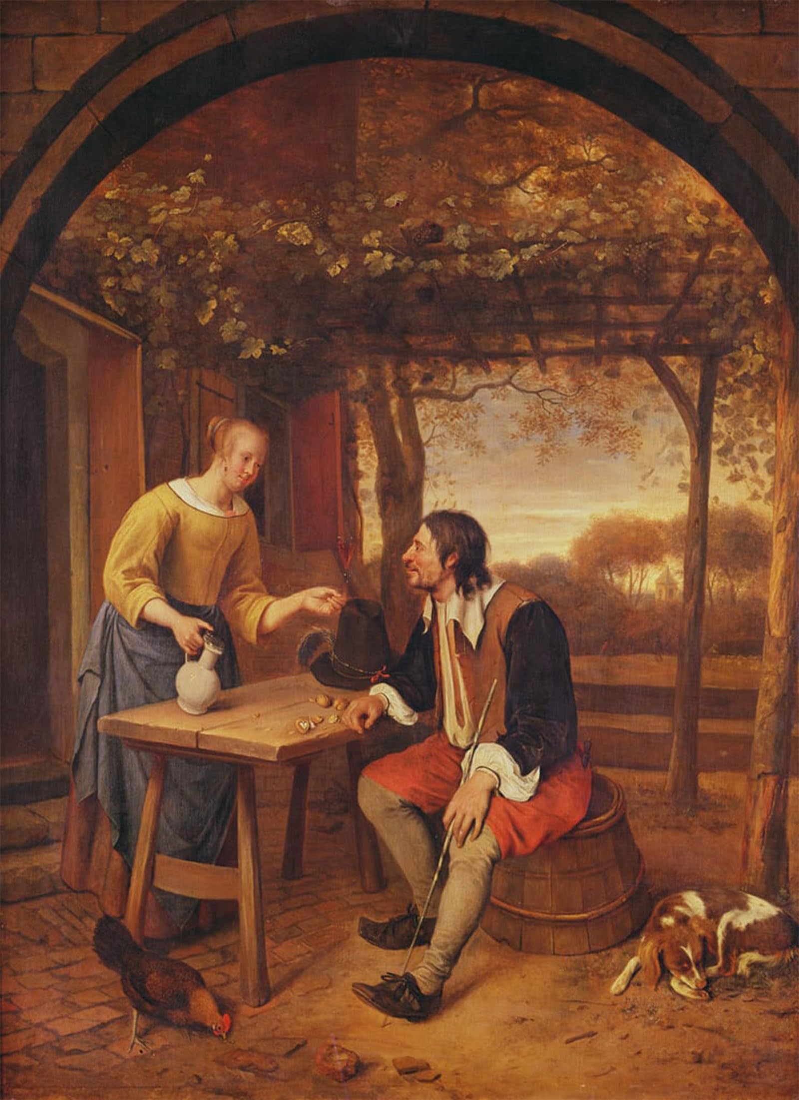 SERENDIPITP Aesthetic Poster Photo Wall Print Retro Picture the Traveller's Rest by Jan Havickszoon Steen Modern Wall Artwork for Home Decor 60x90cm
