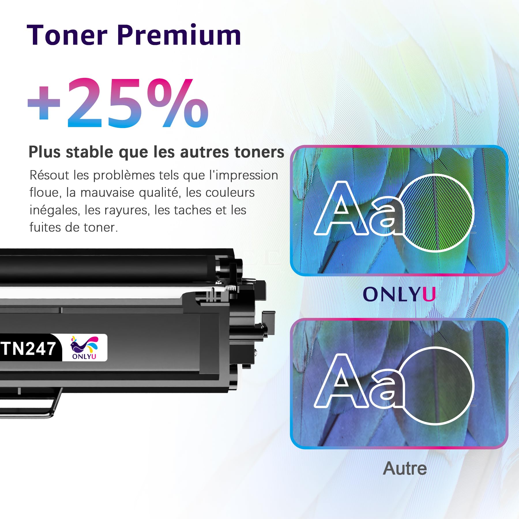 TN-243CMYK TN247 DCP-L3550CDW Compatible pour Toner Brother DCP-L3550CDW TN243 TN243CMYK Toner MFC-L3750CDW MFC-L3770CDW HL-L3270CDW HL-L3230CDW HL-L3210CW DCP-L3510CDW Pack de 5