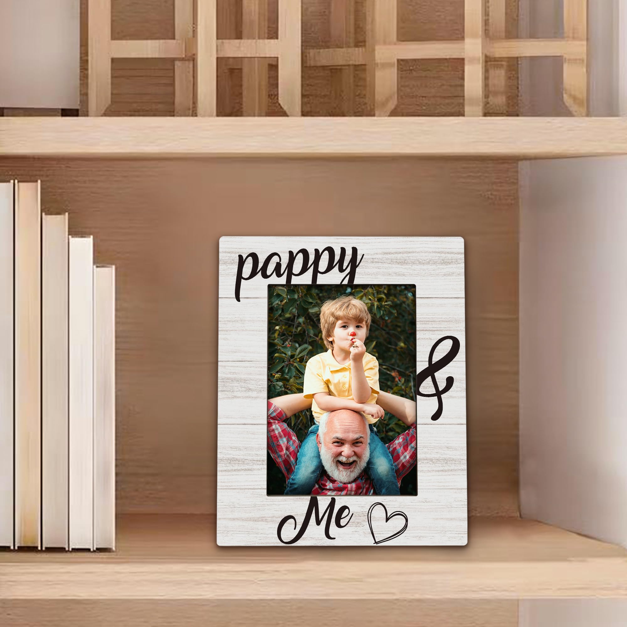Pappy Gifts Picture Frame 5x7, Pappys Photo Frame, Christmas Fathers Day Birthday Gifts for Pappys from Grandkids Grandchildren, Pappy and Me Wooden Picture Photo Frames for Desk Room Decor