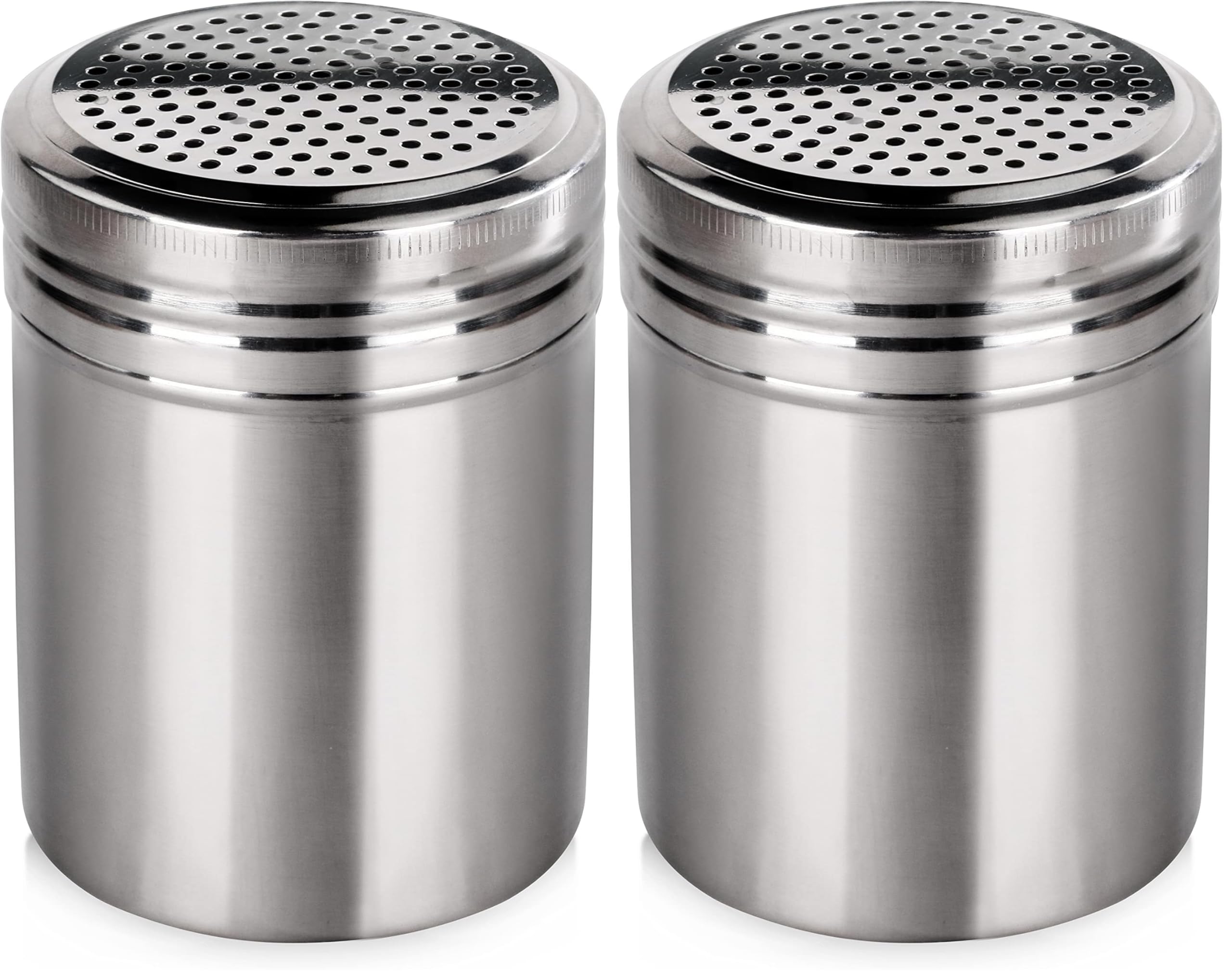 New Star Foodservice 28478 Stainless Steel Dredge Shaker, 10-Ounce, Set of 2 (Pack of 2)