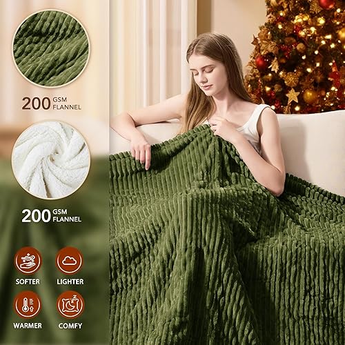 Vista 306 de Homemate Manta térmica eléctrica de 50 x 60 pulgadas, manta térmica de 1/2/4/6/8 horas de apagado automático, 10 niveles de calor, protección contra