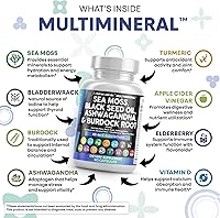 Vista 2 de Clean Nutraceuticals Musgo Marino Aceite de Semilla Negra Ashwagandha Cúrcuma Bladderwrack Bardana & Vitamina C Vitamina D3 con Saúco Manuka Diente