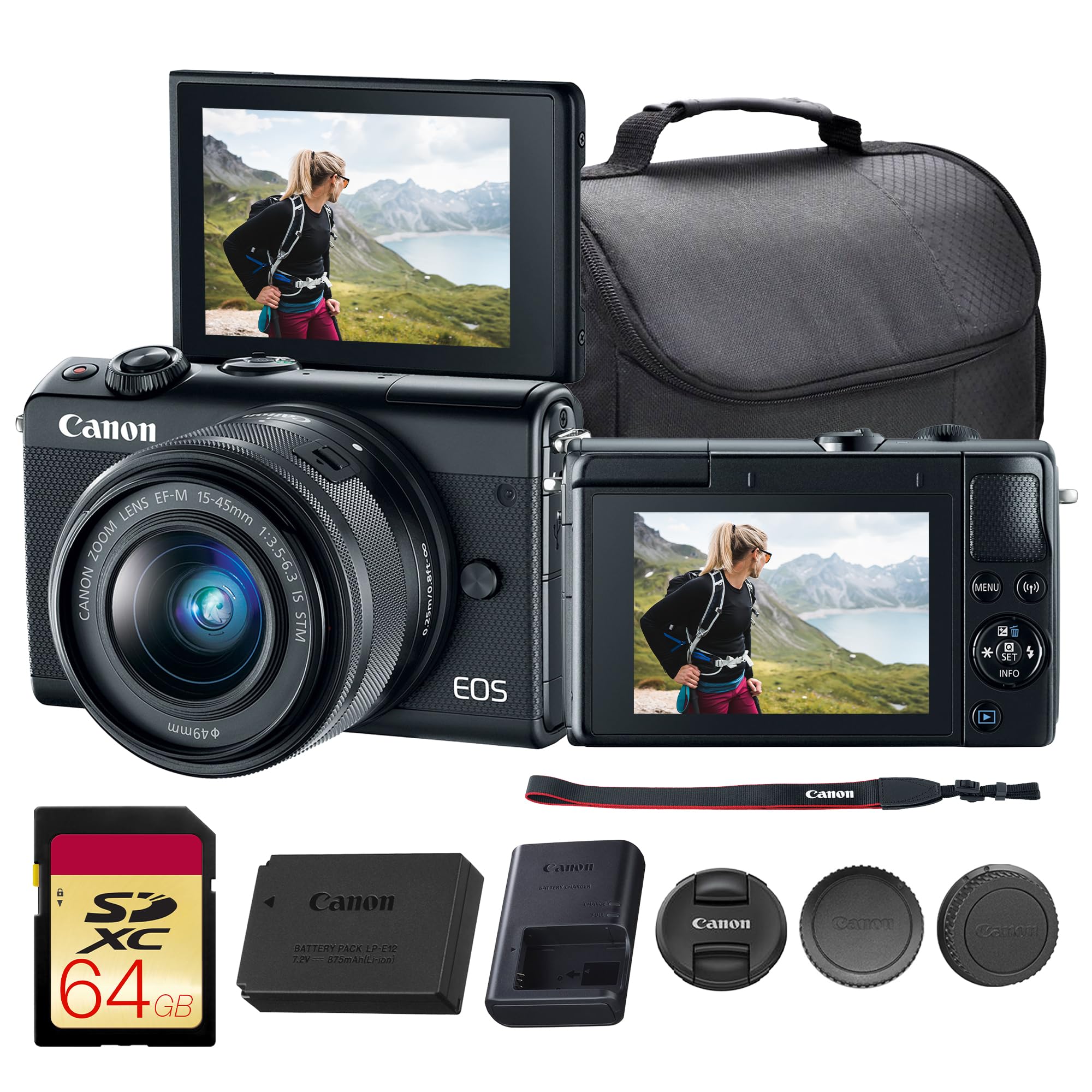 Canon EOS M100 Mirrorless Camera 15-45mm Lens (Black) | 24.2MP