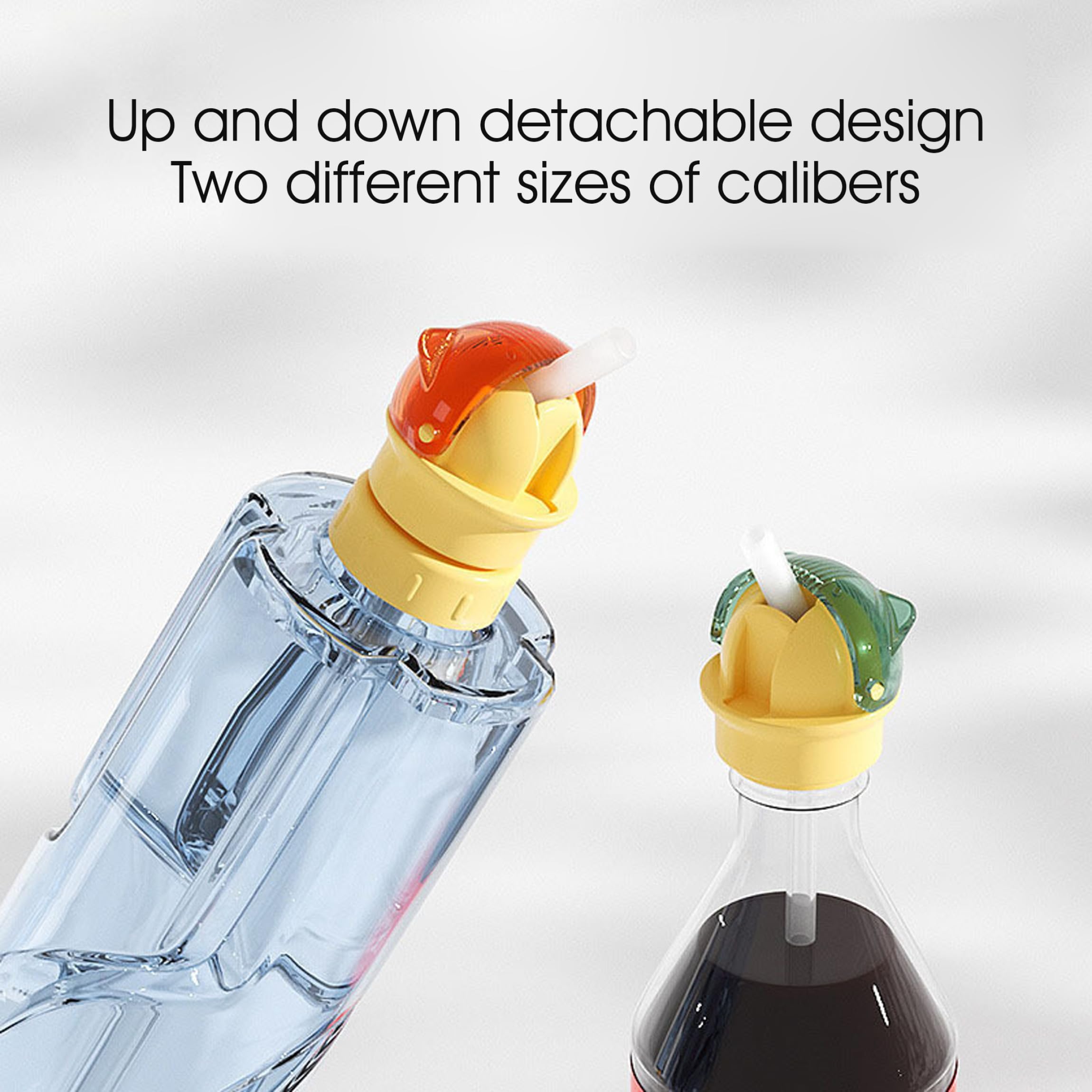 Beccucci per Bottiglie in Silicone, 4 cannucce Anti-soffocamento per Bambini Adattatore per beccuccio per Acqua con spazzole per la Pulizia, cannucce per Bambini