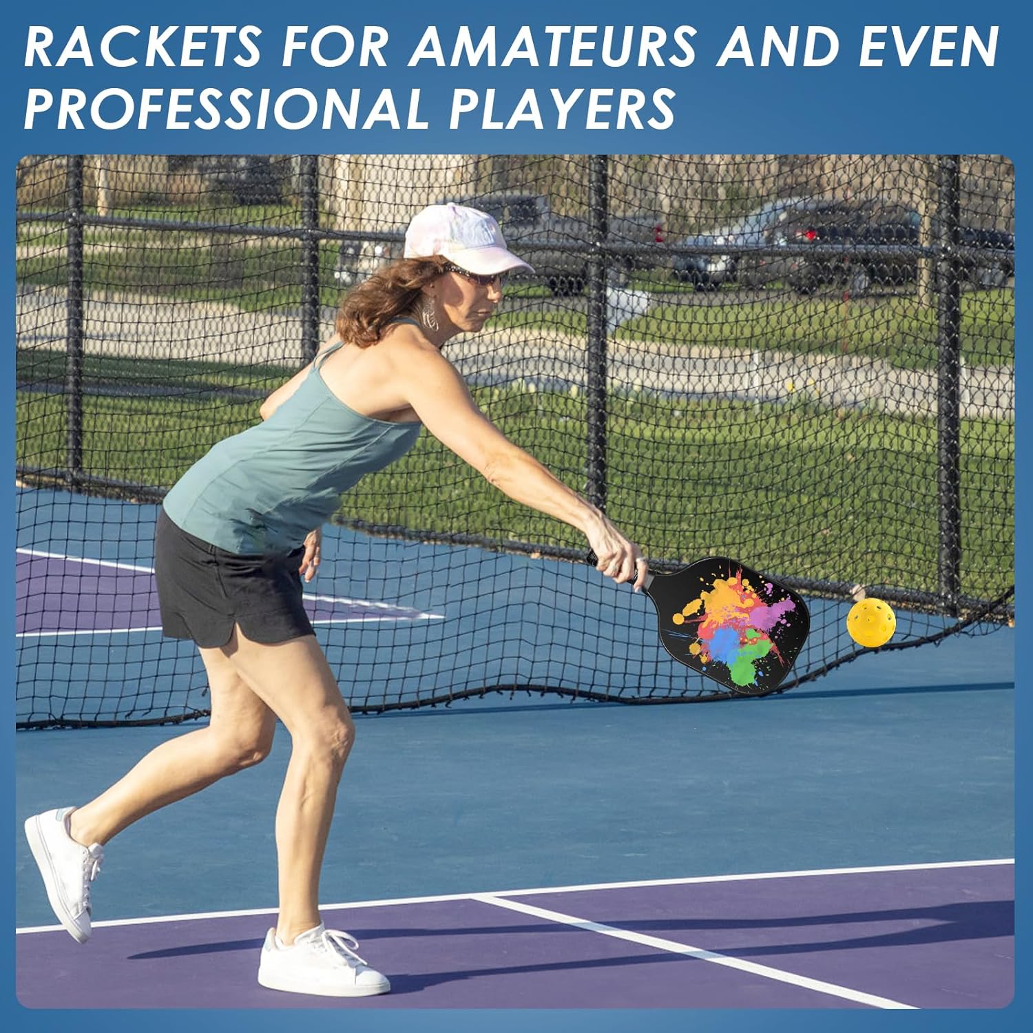Pickle Ball Set Pickleball Paddles Set of 2 Carbon Fiber Pickleball Paddle Includes 4 Balls, 2 Ball Pickers, 1 Ball Bag Best Gifts for Junior and Professional Pickleball Equipment