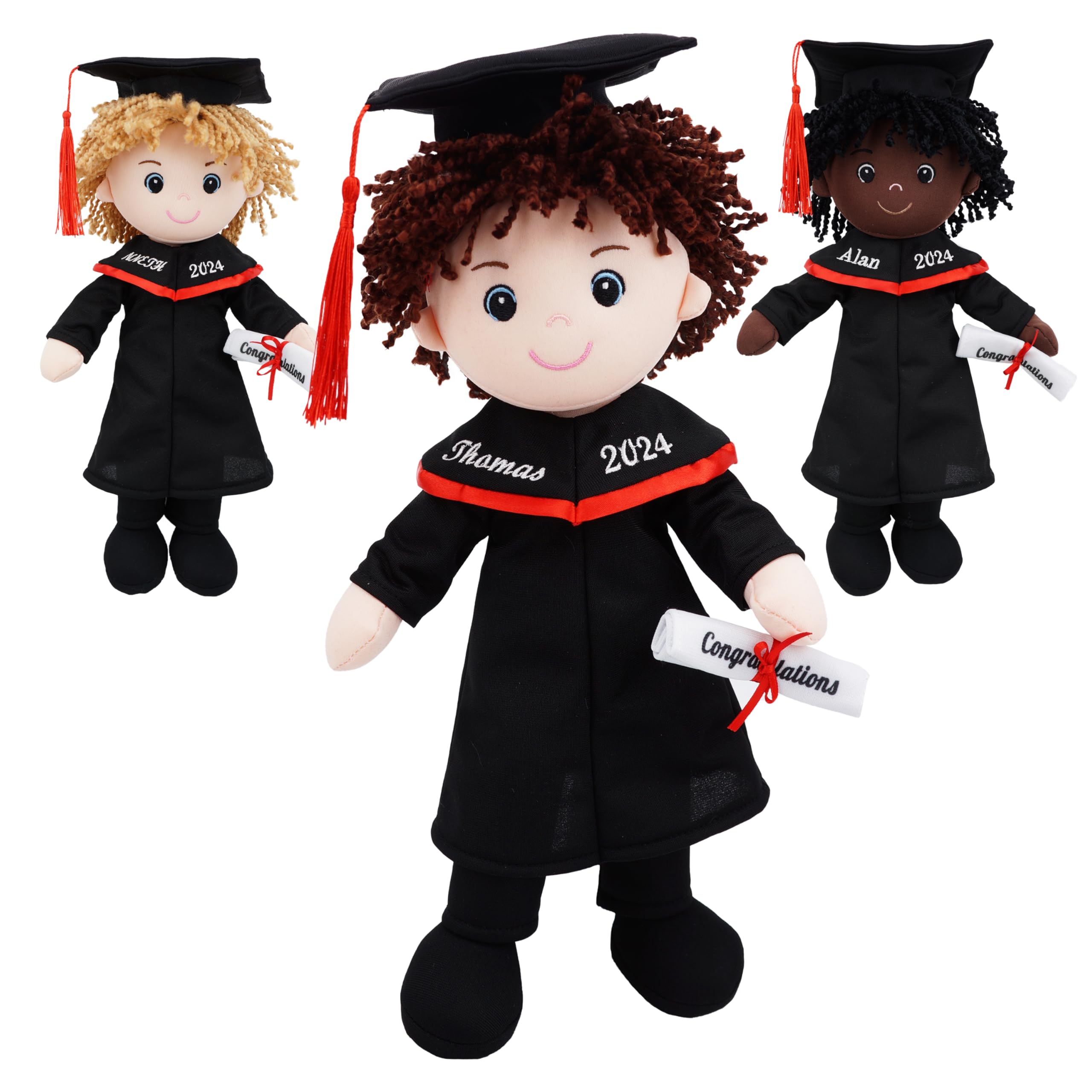 Lullaberry Personalized Graduation Gifts - Personalized Name, Text and Year - Soft Plush Dolls with Cap and Gown - Gifts for Preschool and Kindergarten Graduation Day - Boy โ image 1