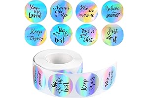 Holographic Rainbow 500-Piece Motivational Stickers