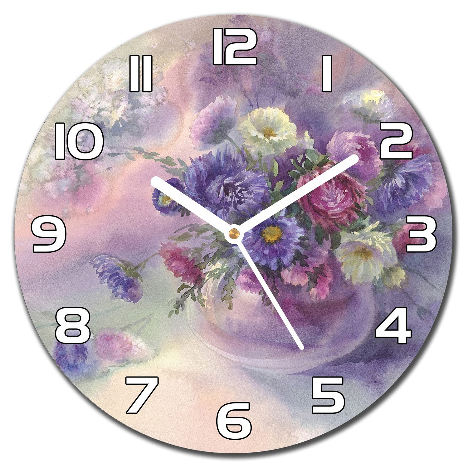 Horloge murale en verre moderne pour cuisine et salon