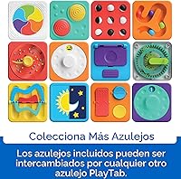 Vista 7 de Fat Brain Toys PlayTab Essentials, tablero modular de actividades sensoriales, tablero de actividades para niños pequeños y bebés a partir de 12