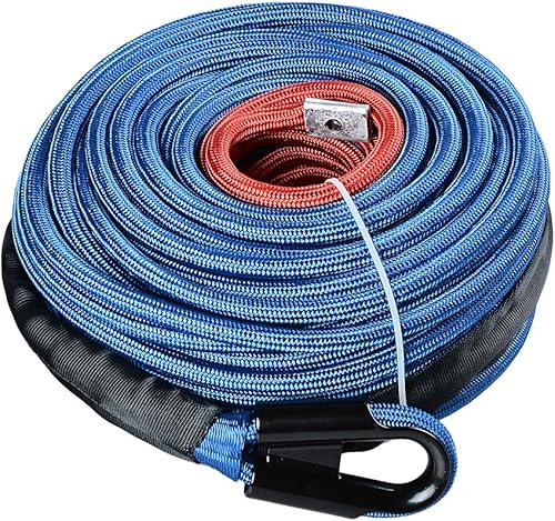 Miniatura 7 de Astra Depot Cuerda de cable de cabrestante sintético de 95 pies x 38 pulgadas 22000 libras con protector de calor protector de rocas para Jeep ATV