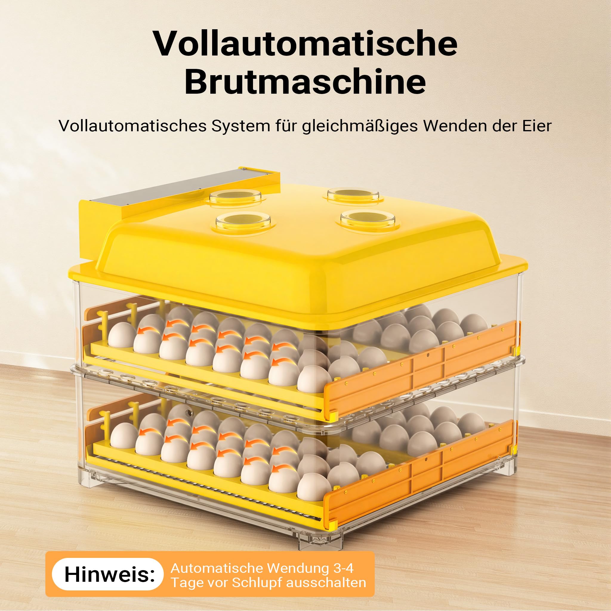 Wiltec Incubatrice automatica per 96 uova, con regolazione temperatura e umidità, Covatrice