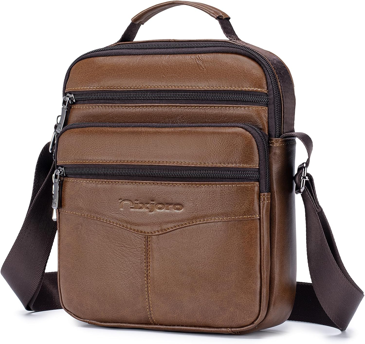 Vegan Leather Men Purse Cross Messenger Satchel Sling Shoulder Bag for Father's Day Birthday Valentine Christmas Anniversary