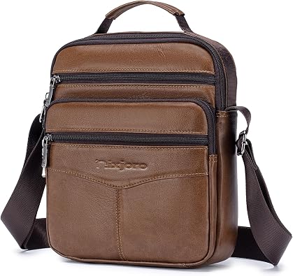 Vegan Leather Men Purse Cross Messenger Satchel Sling Shoulder Bag for Fathers Day Birthday Valentine Christmas Anniversary