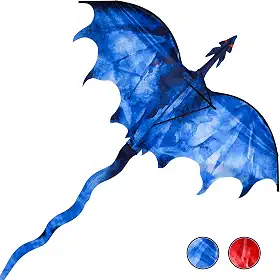 JEKOSEN Ice Dragon 54 'Enorme Pipa Para Crianças E Adultos Fácil De Voar Corda De Linha Única Com Cauda De 160' Para Viagens À Praia, Parque, Família, Jogos E Atividades Ao Ar Livre