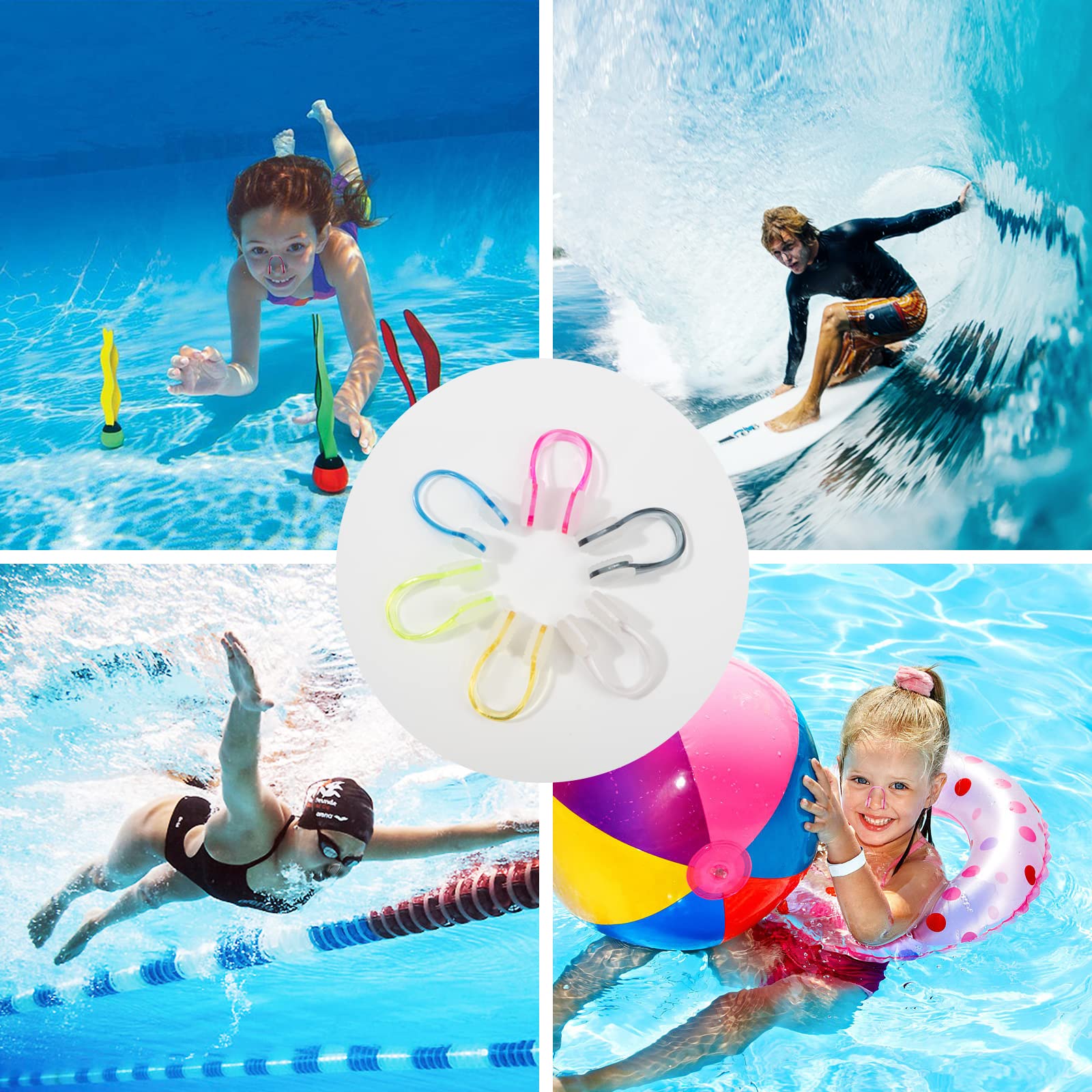 Clip Per Naso Da Nuoto In Silicone - 2 Pezzi, Impermeabile, Riutilizzabile, Per Principianti E Professionisti - Foto 6