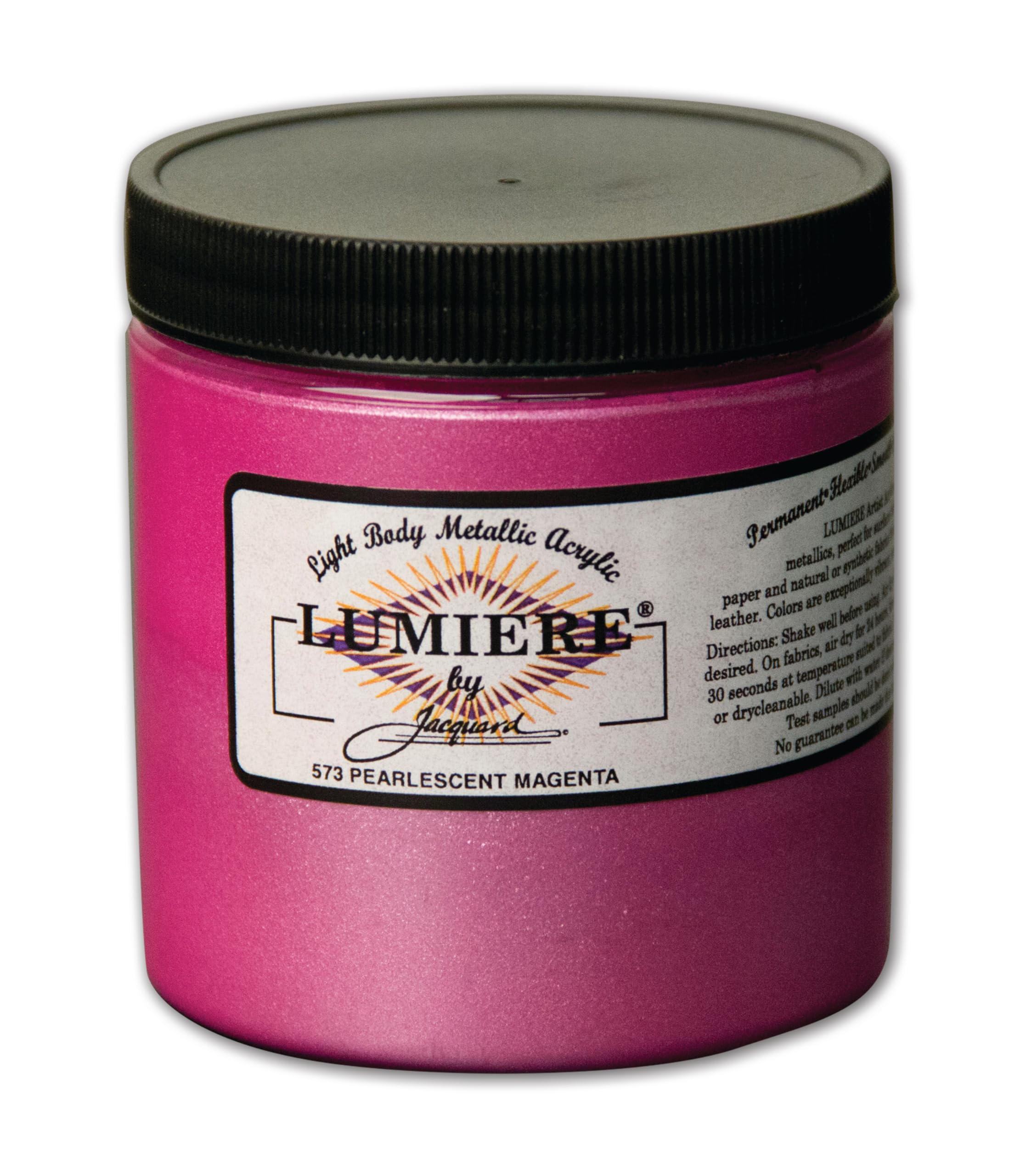 Jacquard Red Lumiere Fabric Color 8 Oz Jar - Pearlescent Magenta