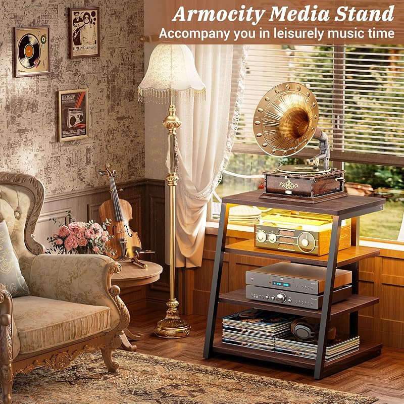 Armocity AV Media Stand, Stereo Stands and Racks Small Entertainment Center image 4